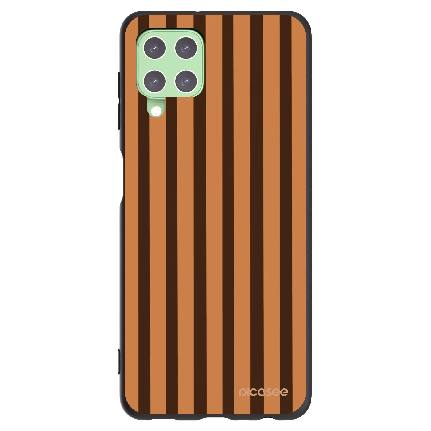 Picasee husă neagră din silicon pentru Samsung Galaxy A22 A225F 4G - Caramel lines