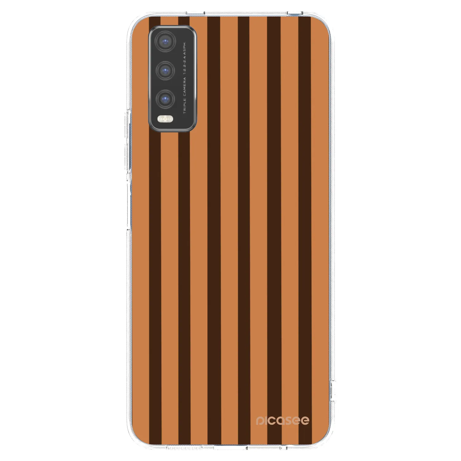 Picasee husă transparentă din silicon pentru Vivo Y20s - Caramel lines