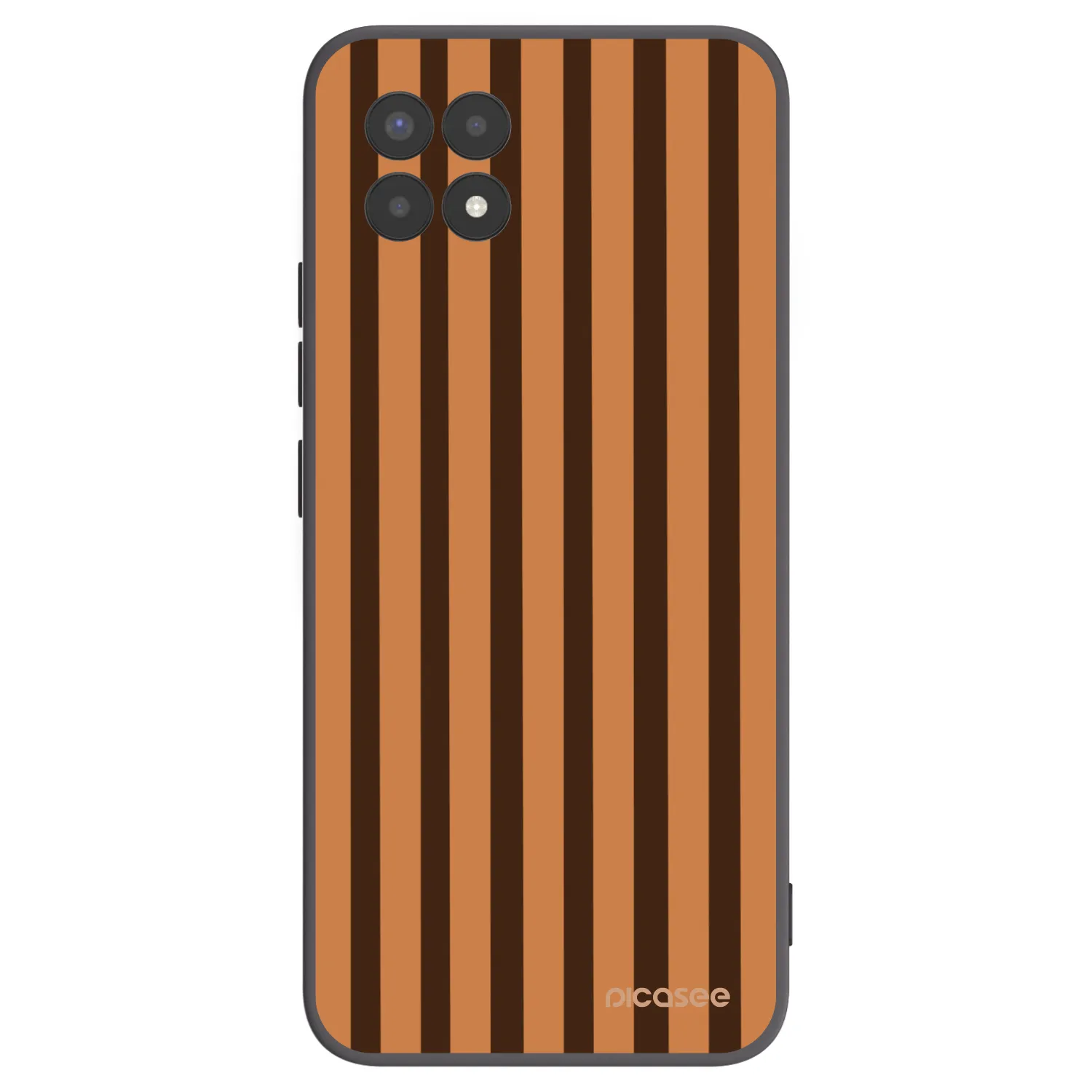 Picasee husă neagră din silicon pentru Realme 8i - Caramel lines