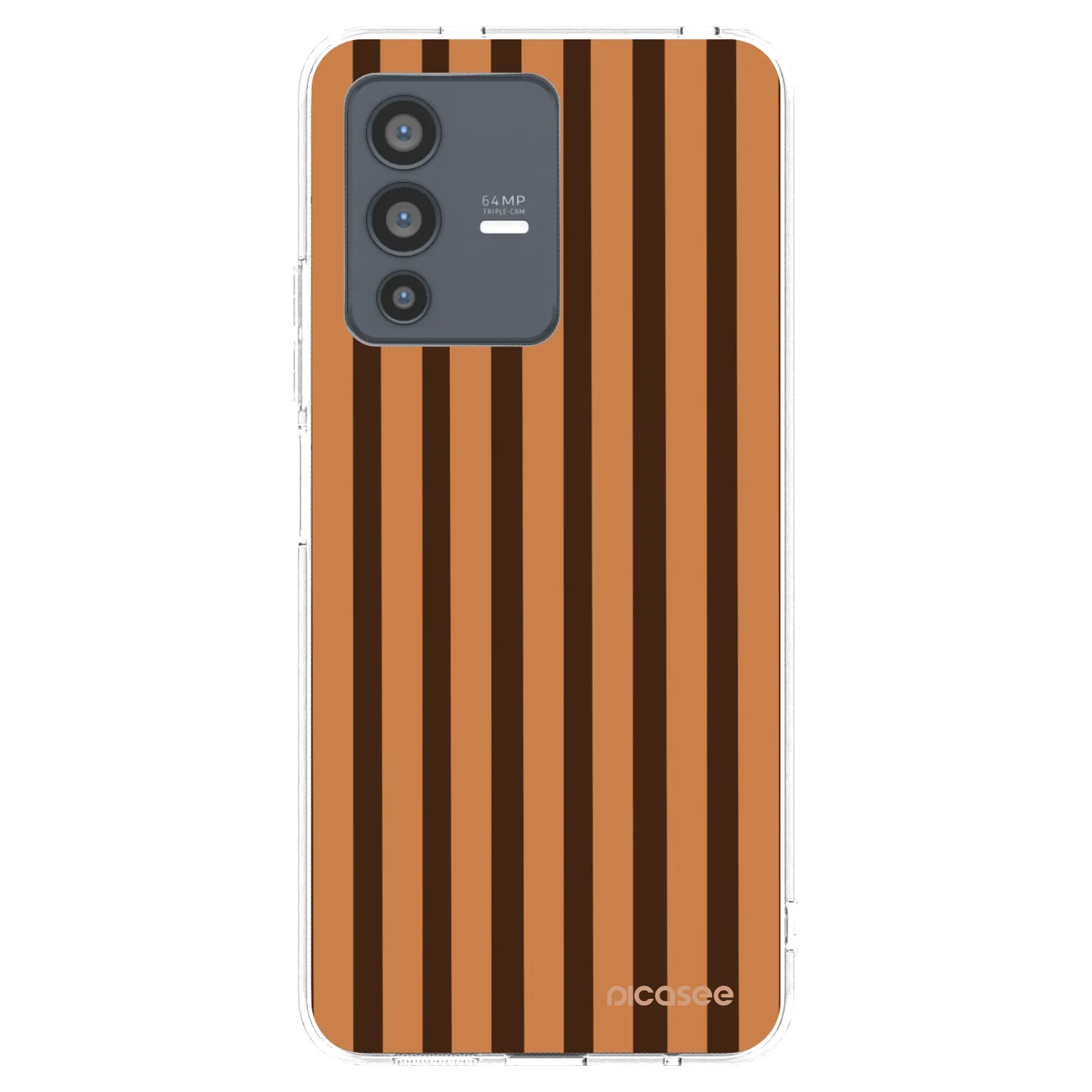 Picasee husă transparentă din silicon pentru Vivo V23 5G - Caramel lines