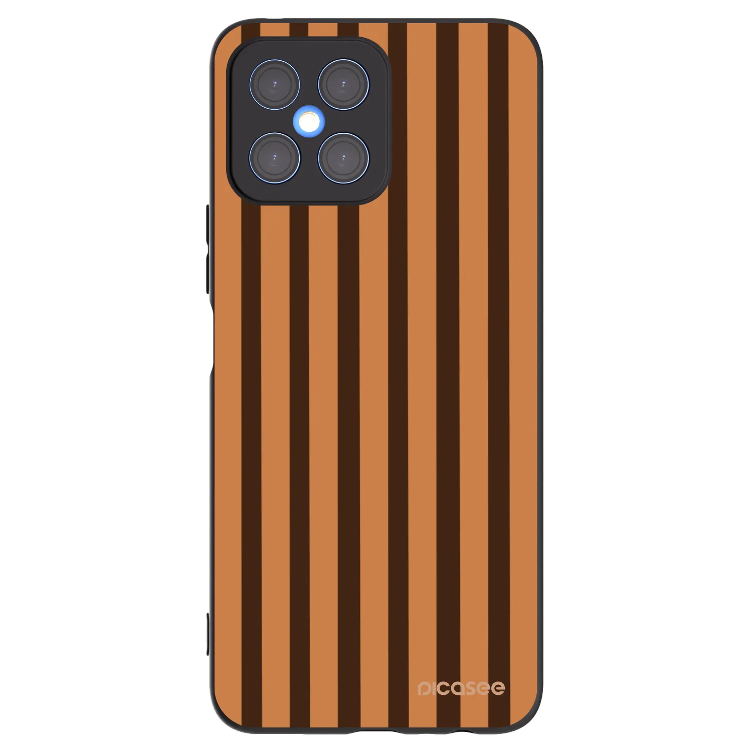 Picasee husă neagră din silicon pentru Honor X8 4G - Caramel lines