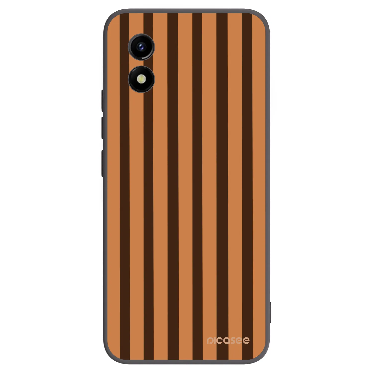 Picasee husă neagră din silicon pentru Vivo Y01 - Caramel lines