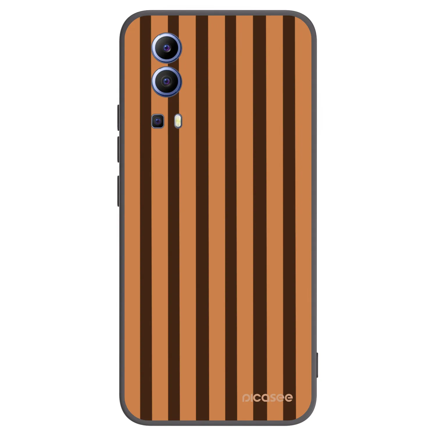 Picasee husă neagră din silicon pentru Vivo Y52 5G - Caramel lines