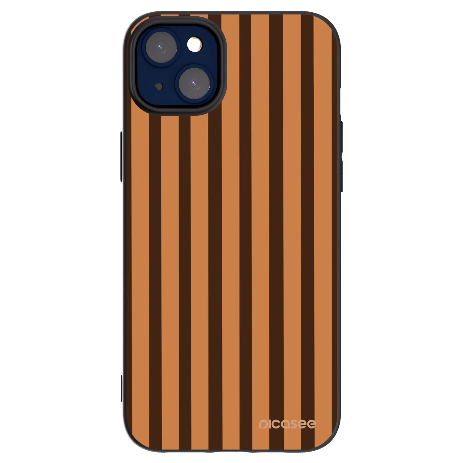 Picasee husă neagră din silicon pentru Apple iPhone 14 Plus - Caramel lines
