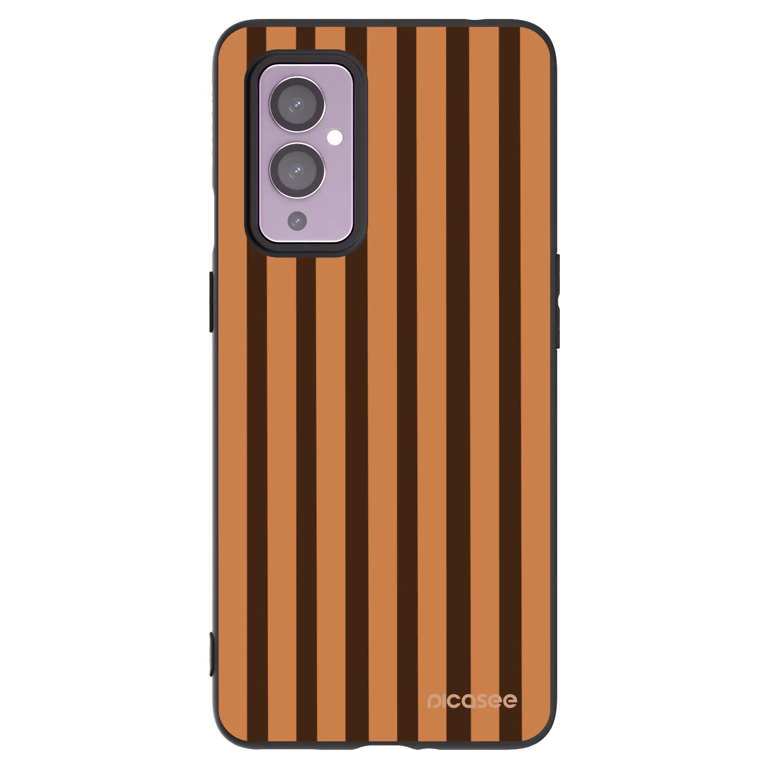 Picasee husă neagră din silicon pentru OnePlus 9 - Caramel lines