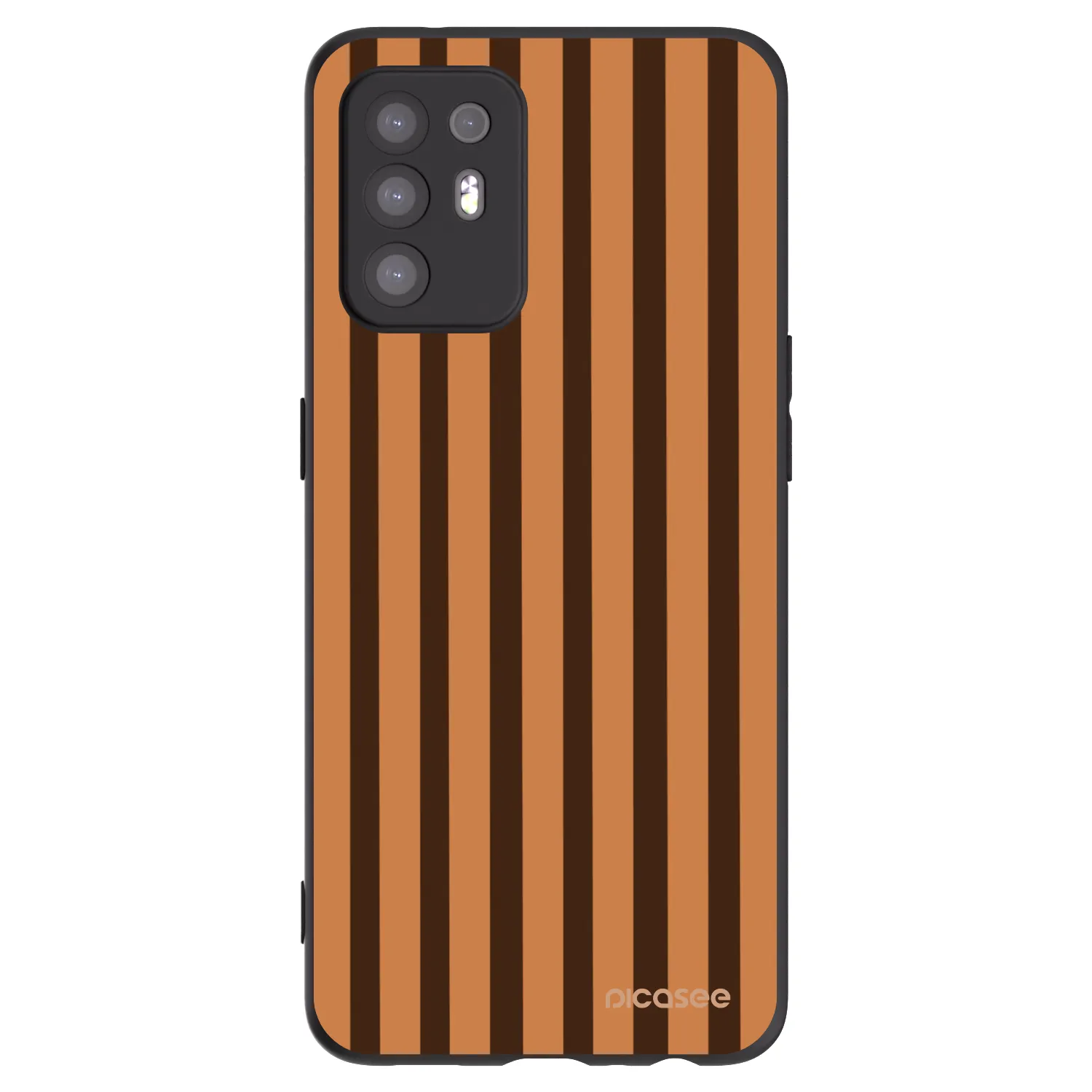 Picasee husă neagră din silicon pentru OPPO A94 5G - Caramel lines