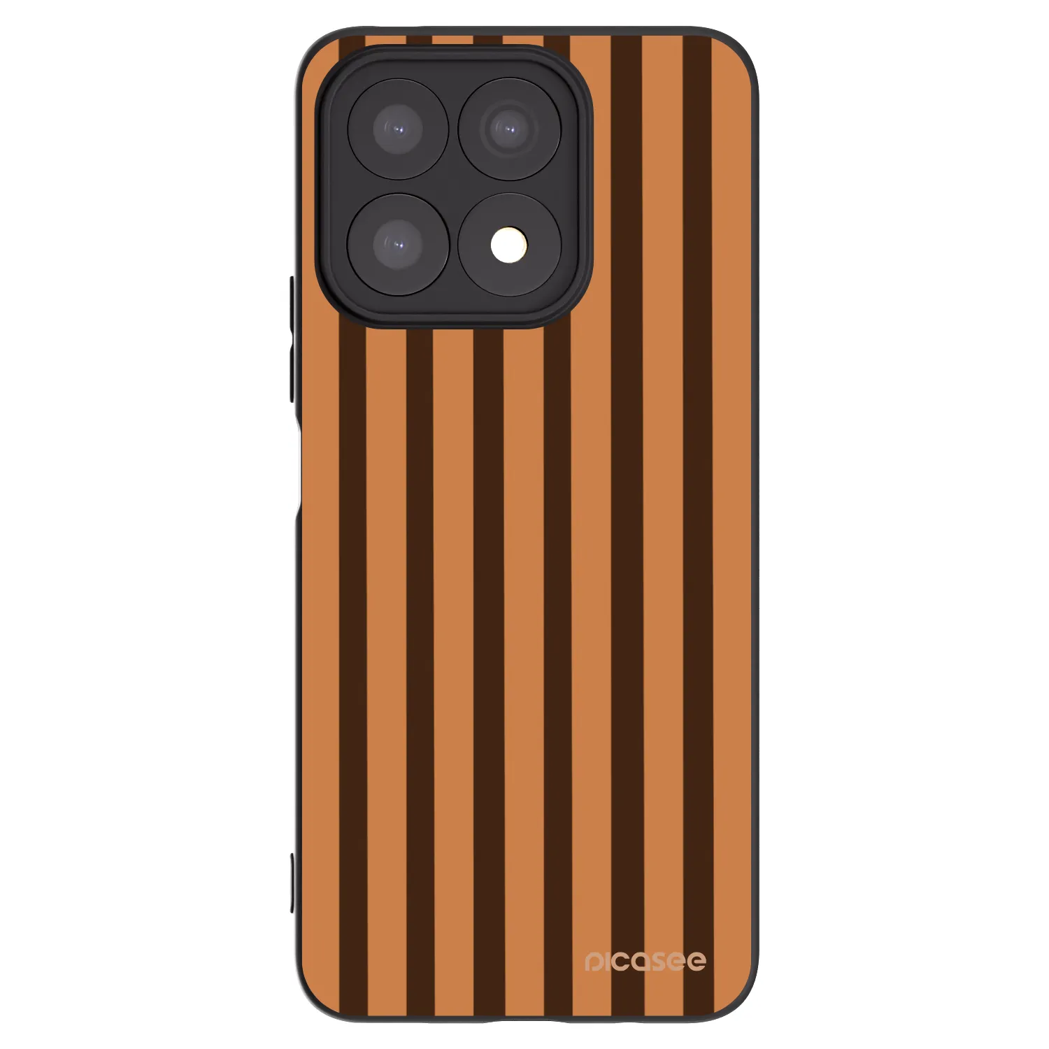 Picasee husă neagră din silicon pentru Honor X8a - Caramel lines