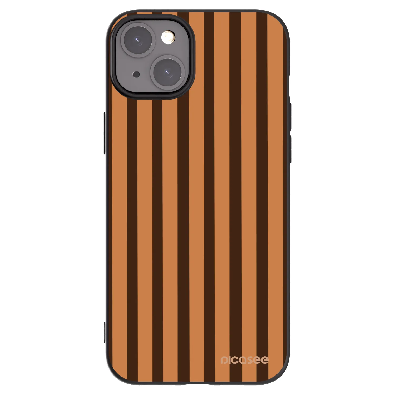 Picasee husă neagră din silicon pentru Apple iPhone 15 Plus - Caramel lines
