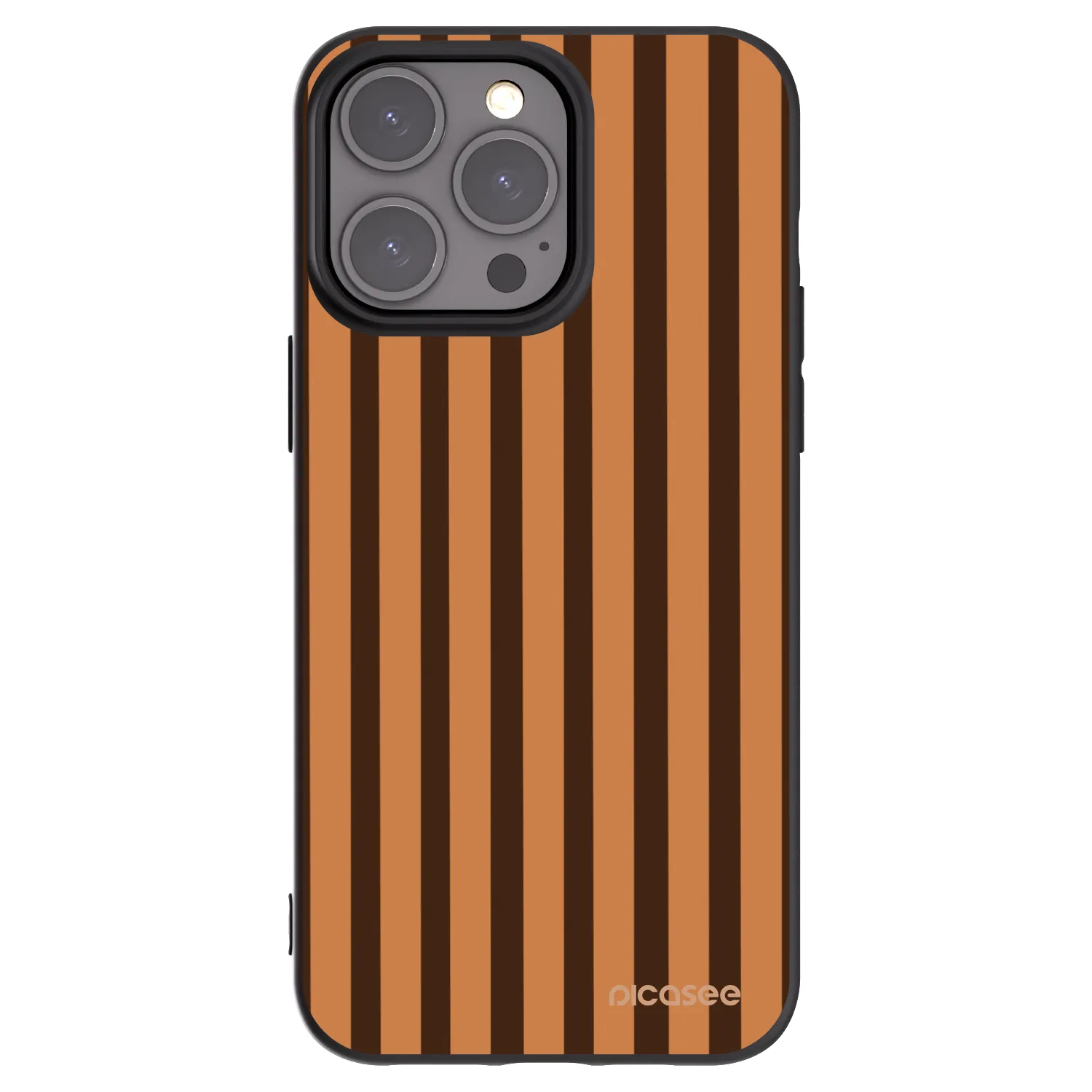 Picasee husă neagră din silicon pentru Apple iPhone 15 Pro Max - Caramel lines
