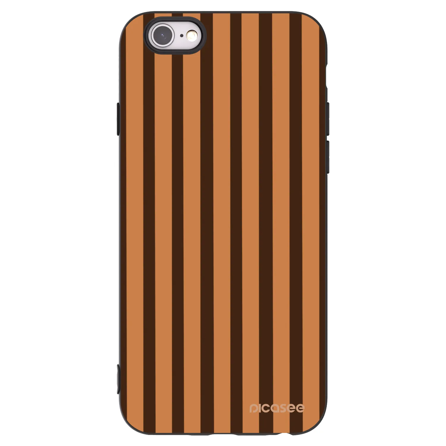 Picasee husă neagră din silicon pentru Apple iPhone 6/6S - Caramel lines