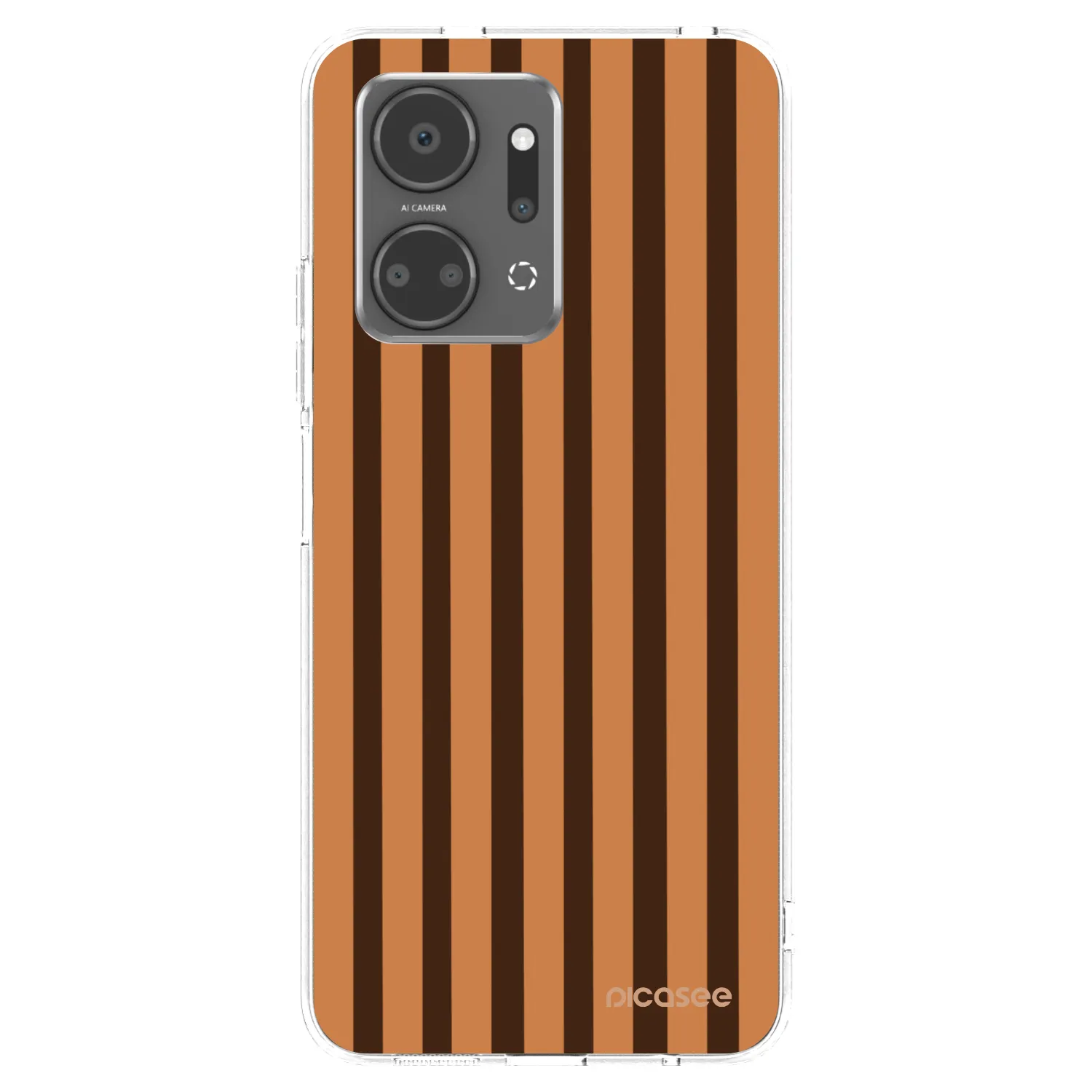 Picasee husă transparentă din silicon pentru Honor X7a - Caramel lines