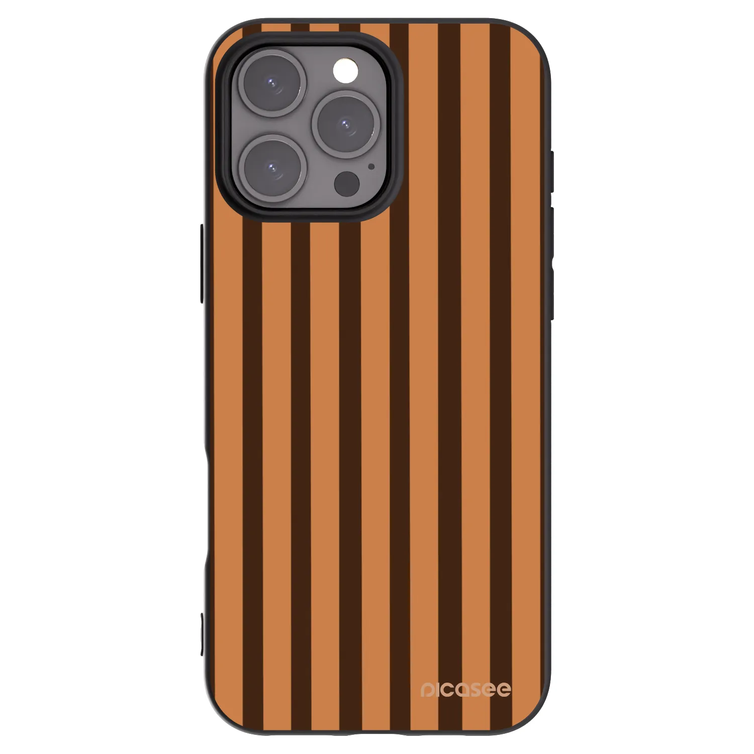Picasee husă neagră din silicon pentru Apple iPhone 16 Pro Max - Caramel lines
