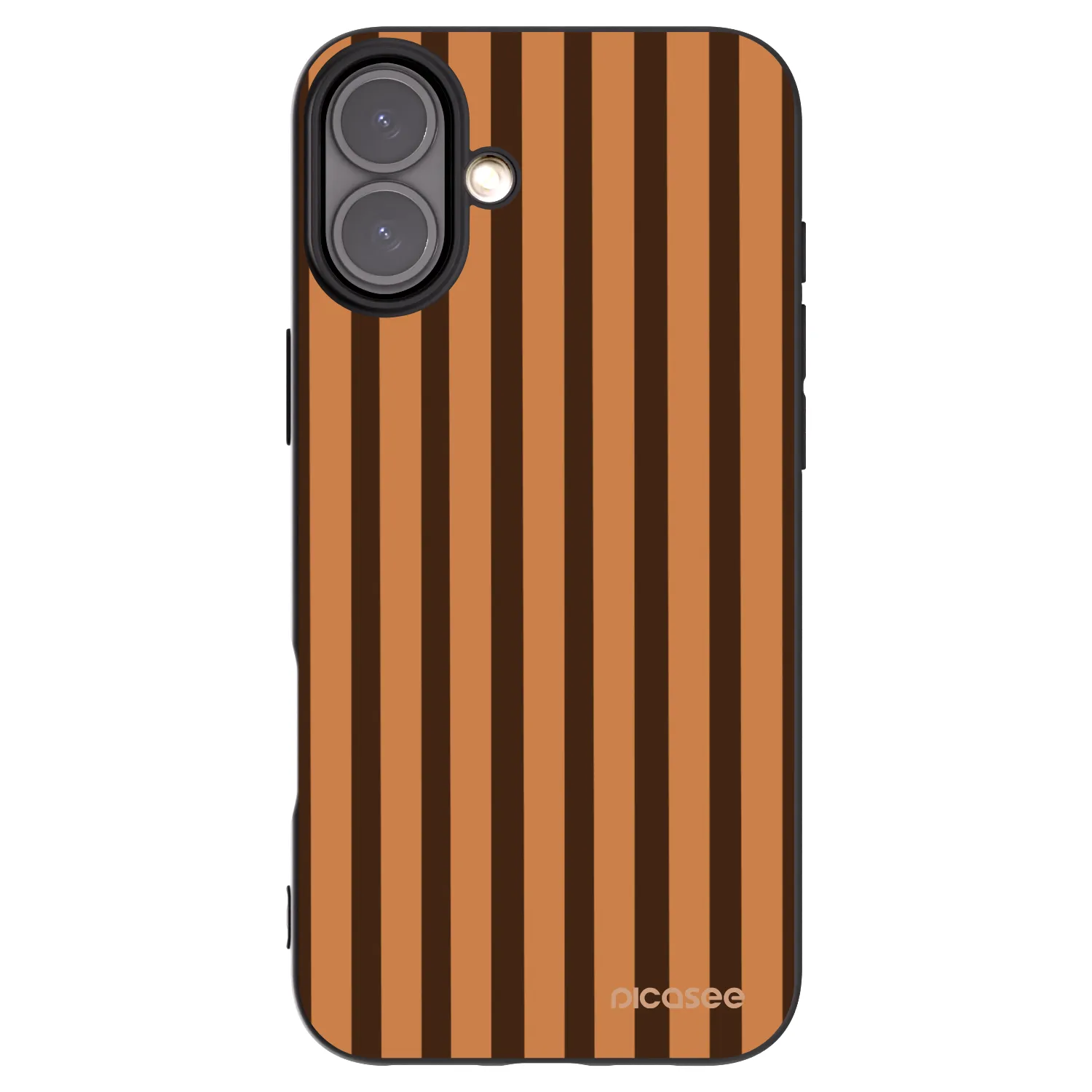 Picasee husă neagră din silicon pentru Apple iPhone 16 Plus - Caramel lines
