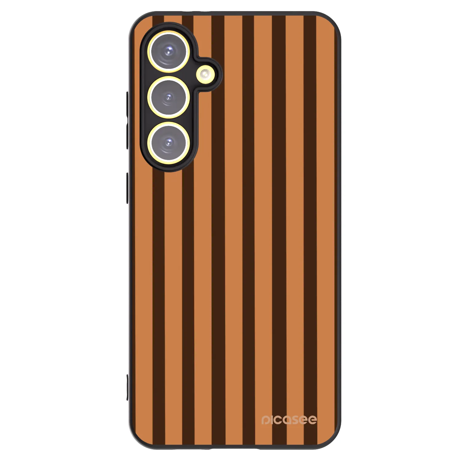 Picasee husă neagră din silicon pentru Samsung Galaxy S24 FE S721B - Caramel lines
