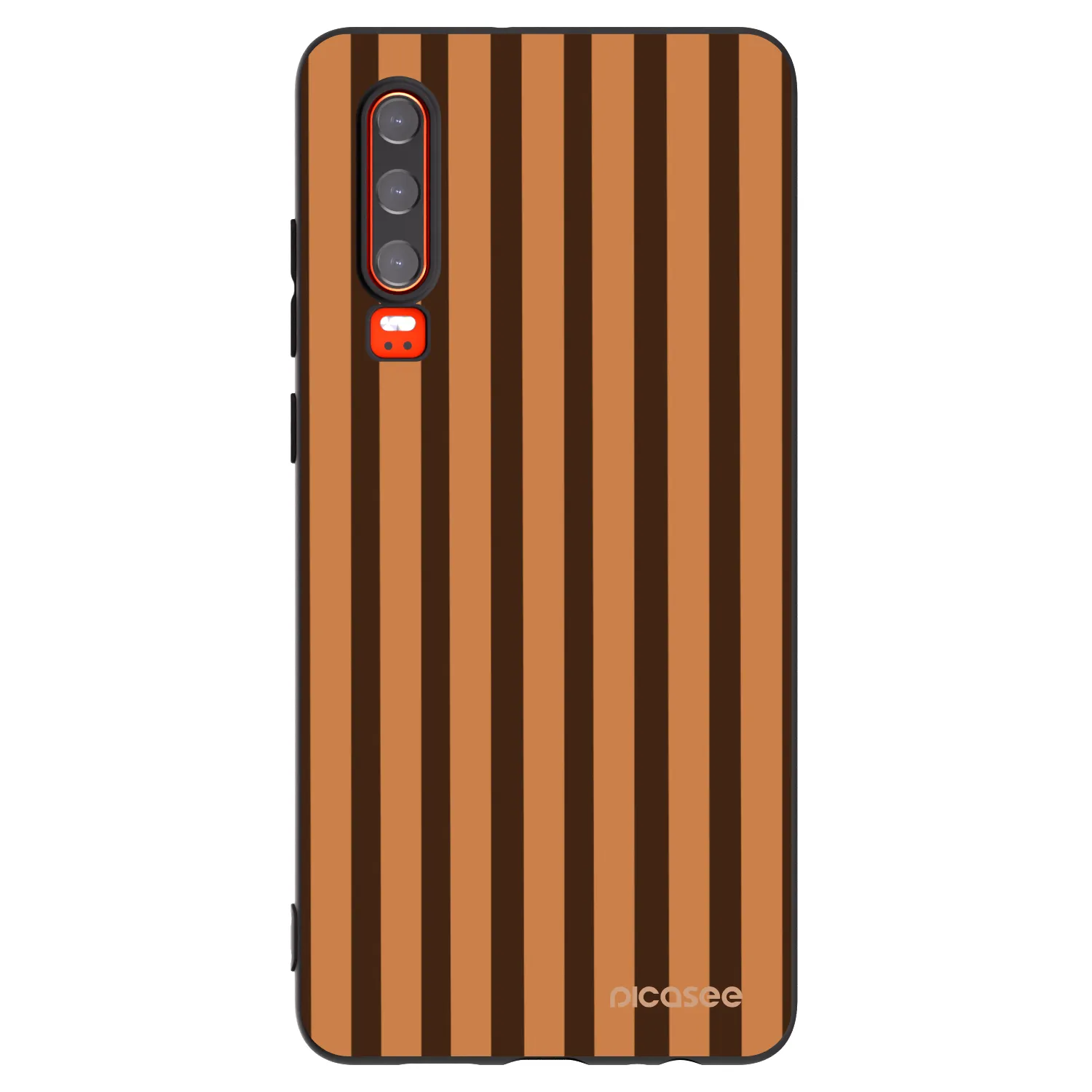 Picasee husă neagră din silicon pentru Huawei P30 - Caramel lines