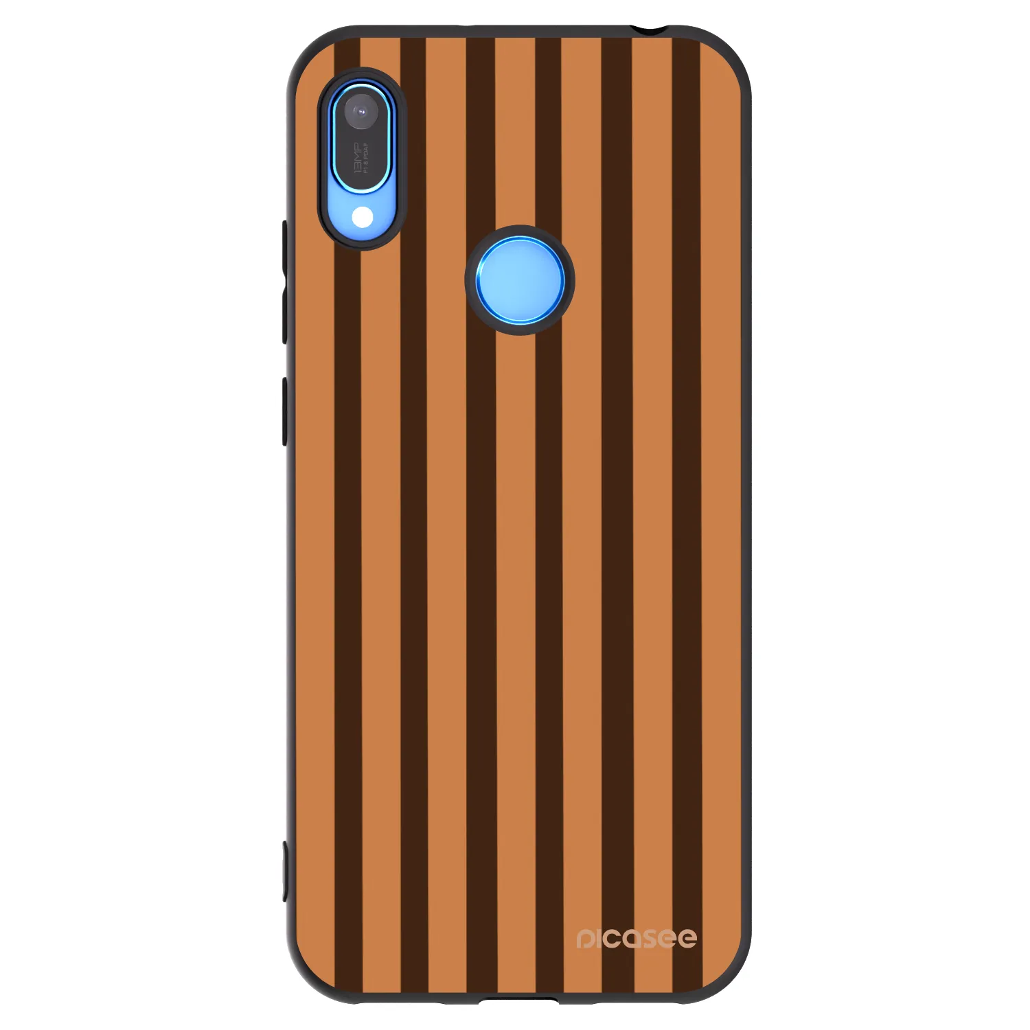 Picasee husă neagră din silicon pentru Huawei Y6 2019 - Caramel lines