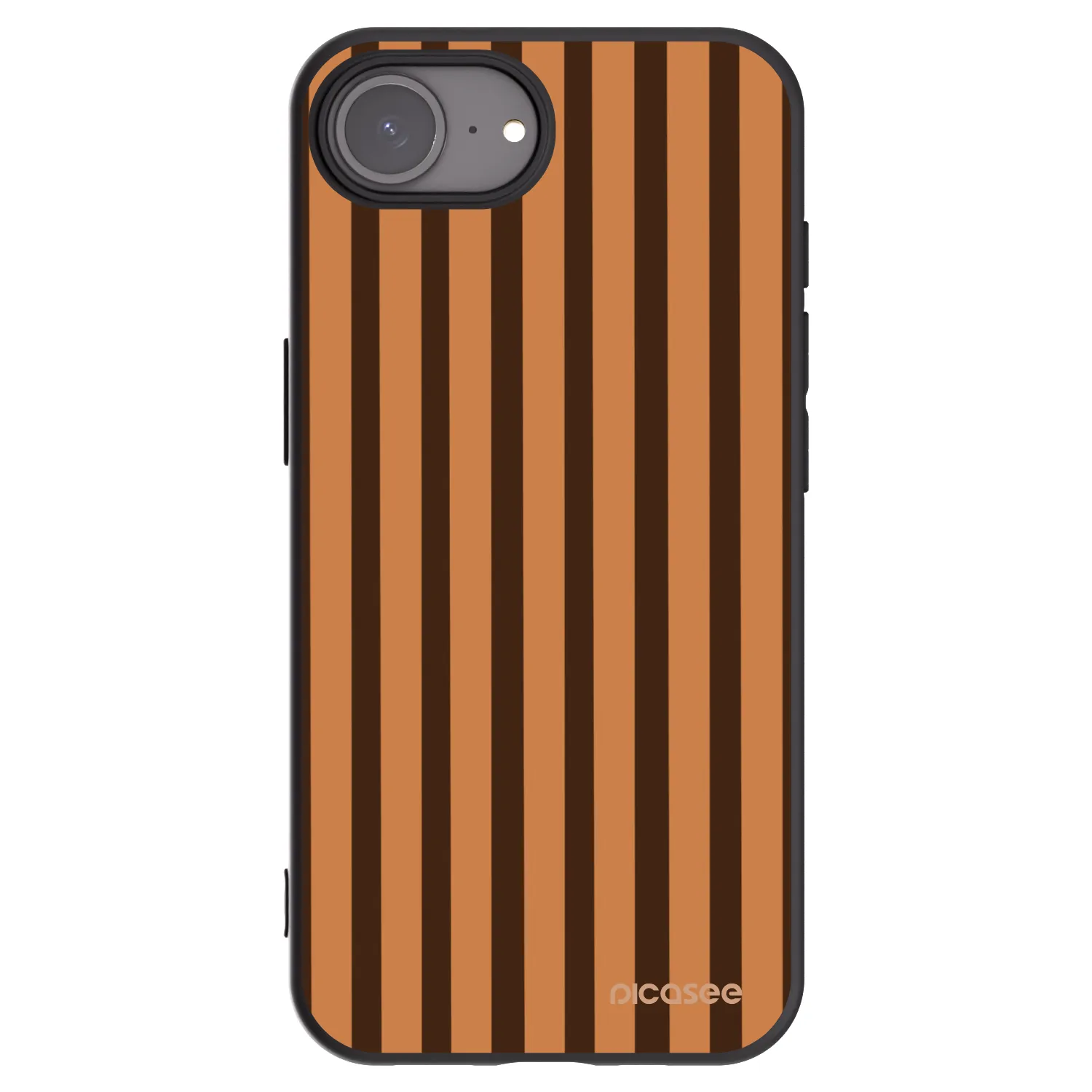Picasee husă neagră din silicon pentru Apple iPhone 17e - Caramel lines