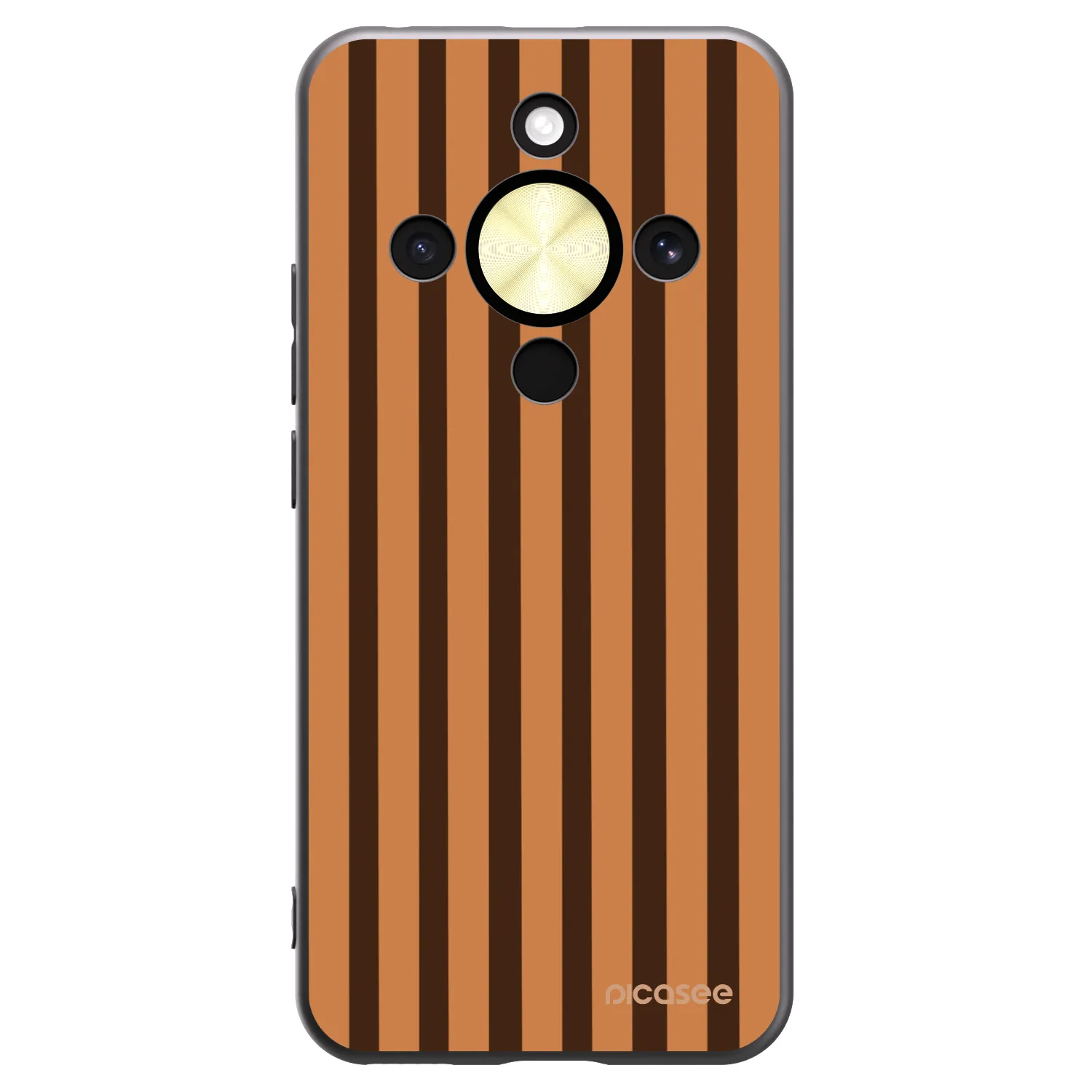Picasee husă neagră din silicon pentru Honor Magic8 Lite 5G - Caramel lines