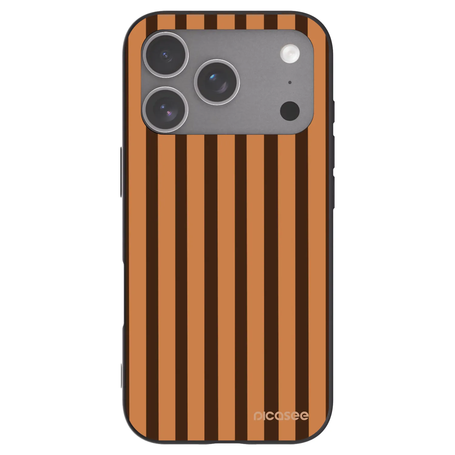 Picasee husă neagră din silicon pentru Apple iPhone 18 Pro - Caramel lines