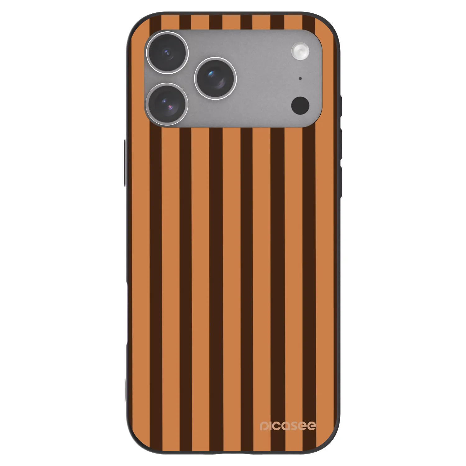 Picasee husă neagră din silicon pentru Apple iPhone 18 Pro Max - Caramel lines