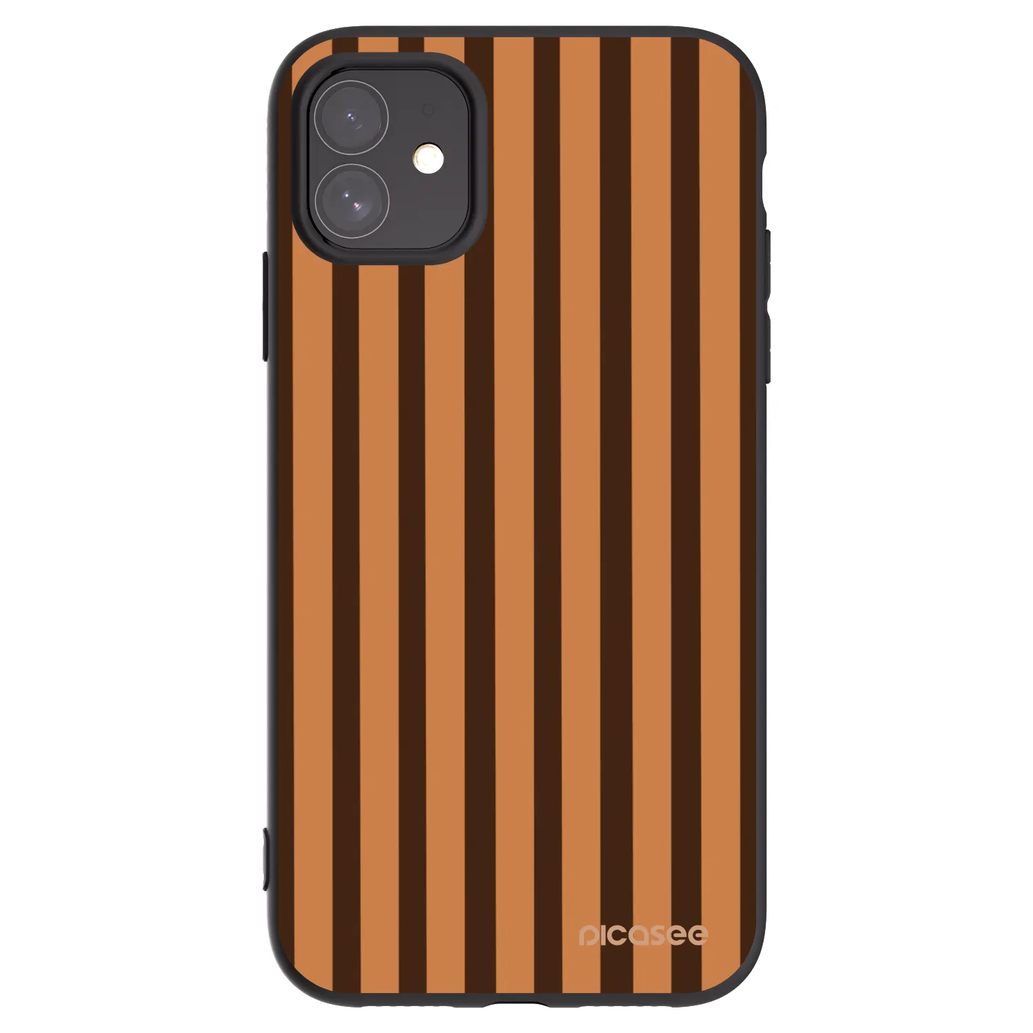 Picasee husă neagră din silicon pentru Apple iPhone 11 - Caramel lines