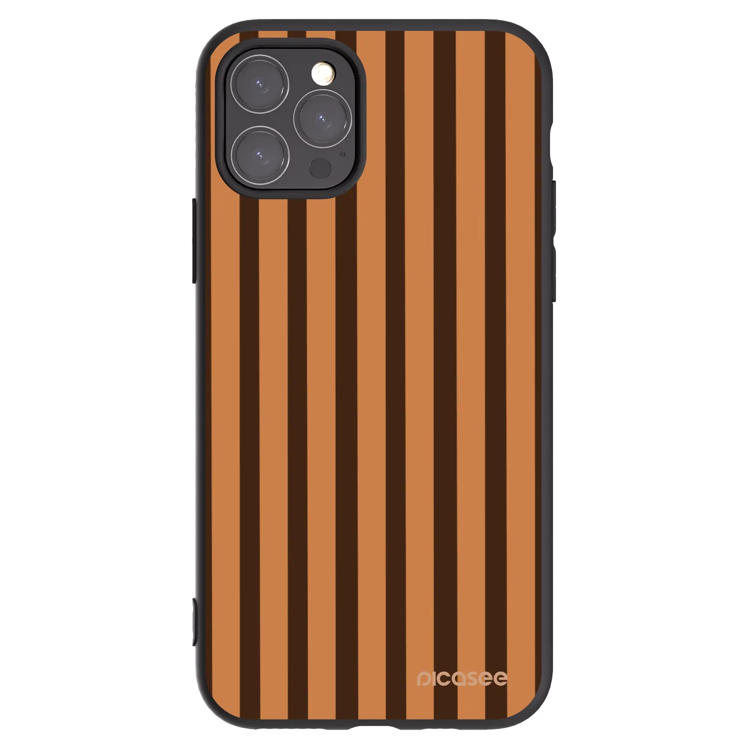 Picasee husă neagră din silicon pentru Apple iPhone 11 Pro - Caramel lines