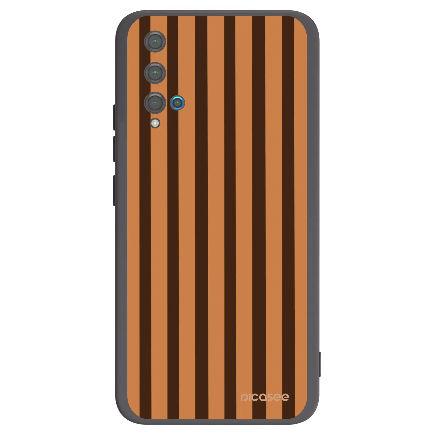 Picasee husă neagră din silicon pentru Huawei Nova 5T - Caramel lines