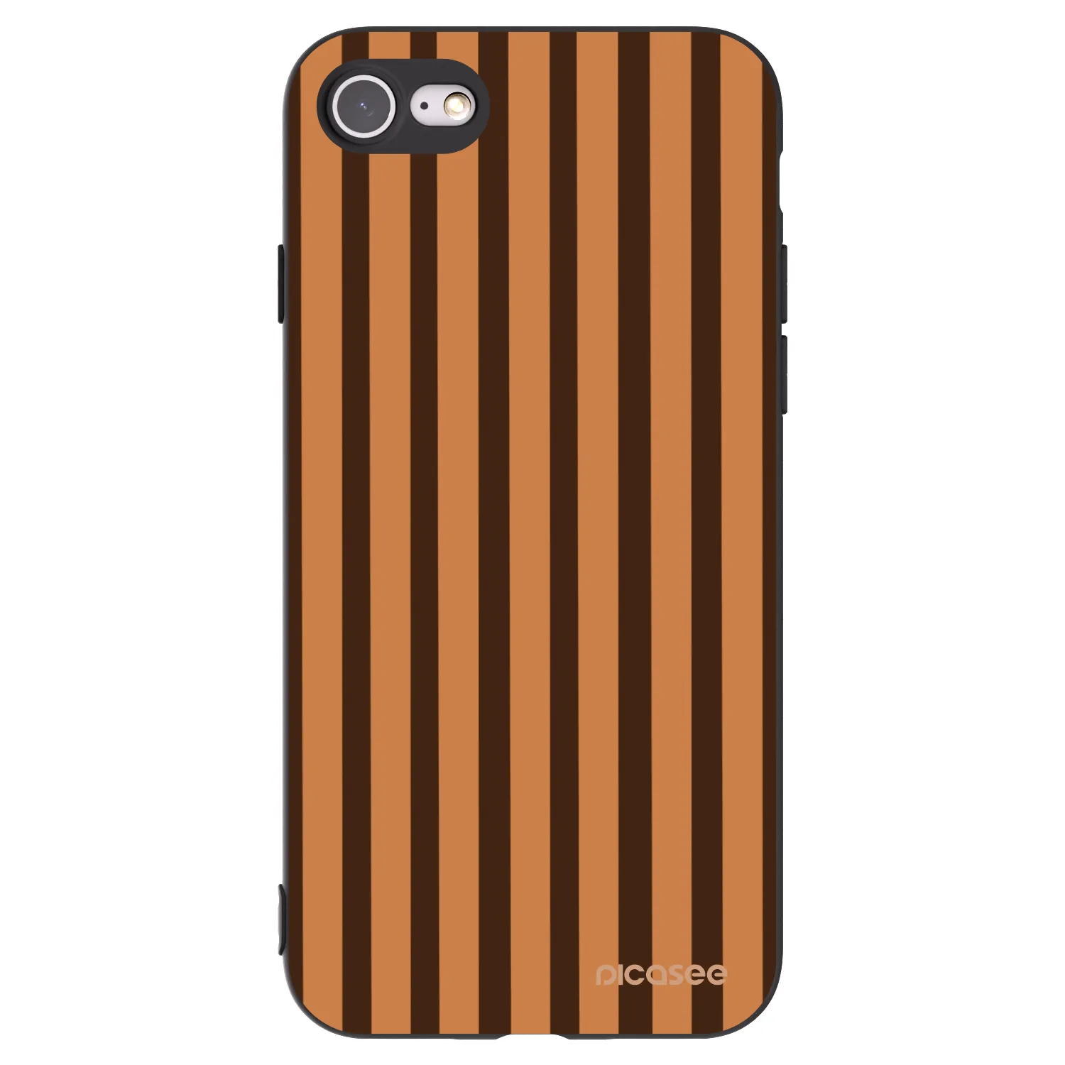 Picasee husă neagră din silicon pentru Apple iPhone SE 2020 - Caramel lines