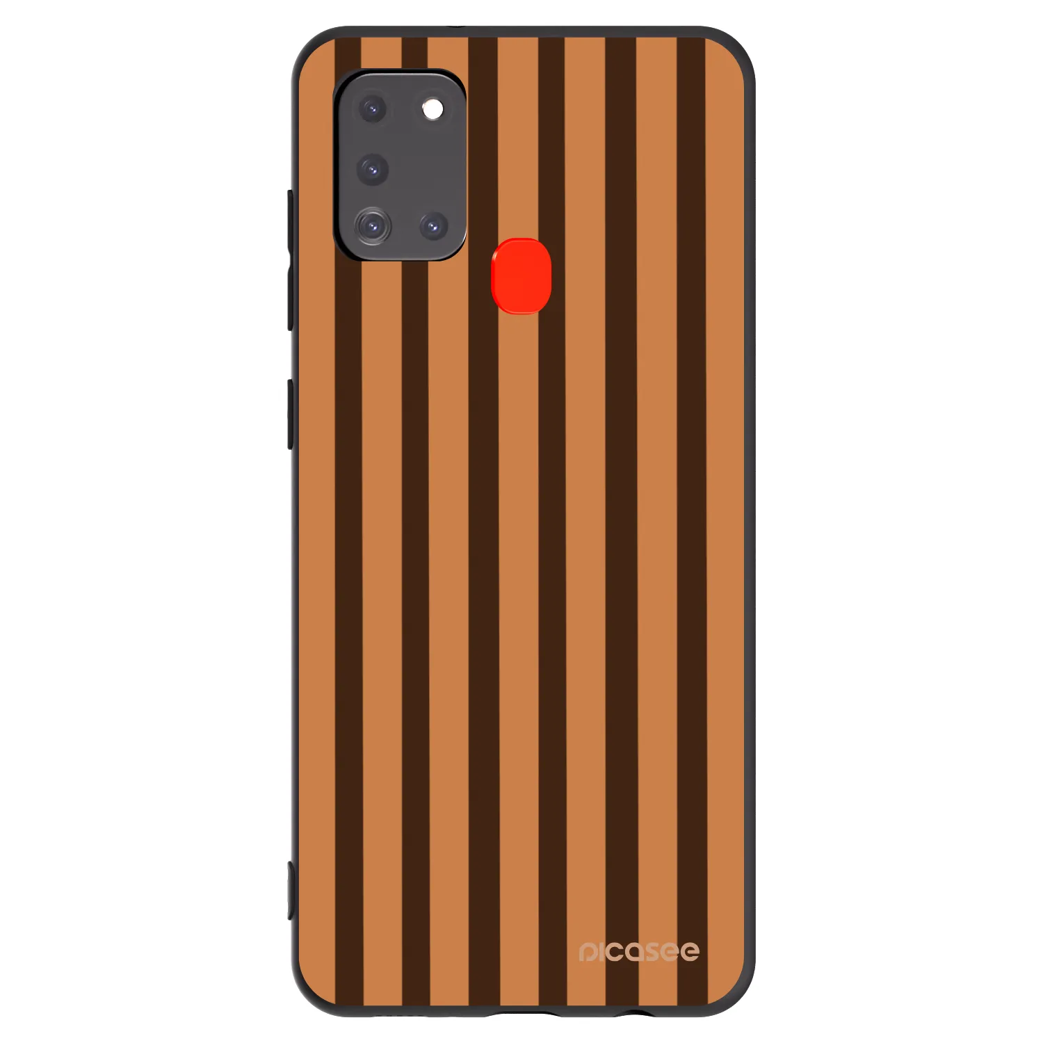 Picasee husă neagră din silicon pentru Samsung Galaxy A21s - Caramel lines