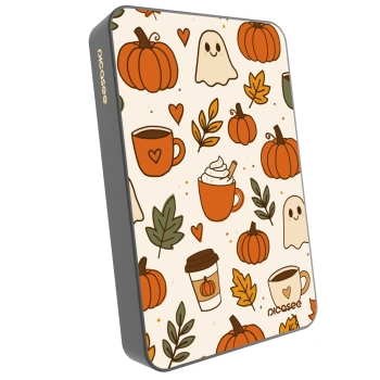 Picasee Powerbank cu MagSafe 10 000 mAh Gri - Fall vibes