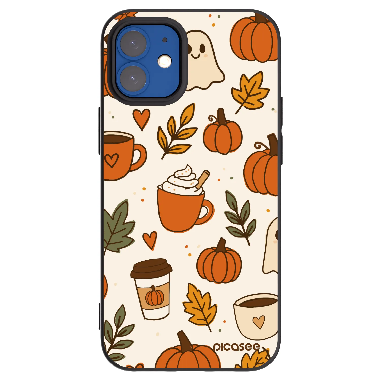 Picasee husă neagră din silicon pentru Apple iPhone 12 mini - Fall vibes