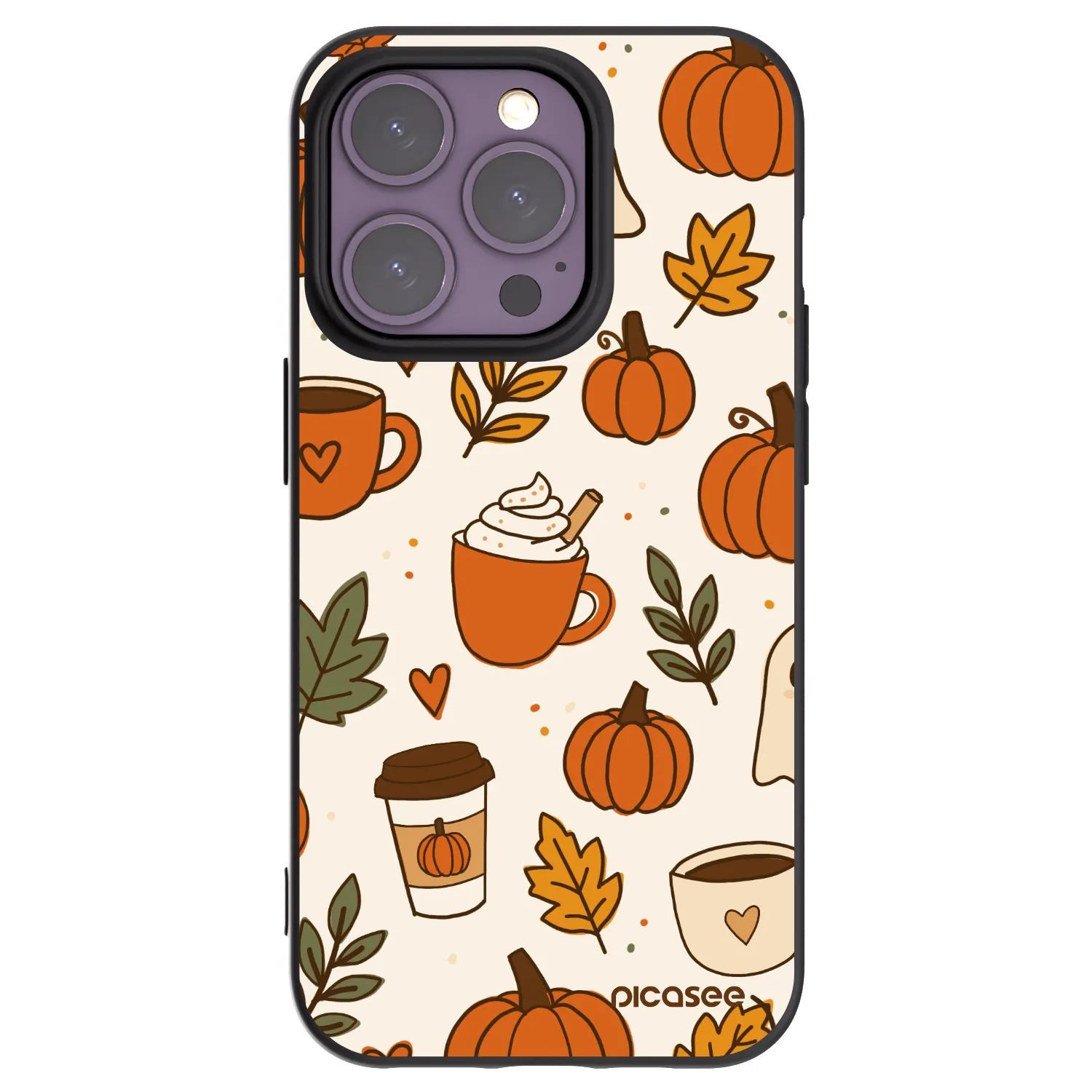 Picasee husă neagră din silicon pentru Apple iPhone 14 Pro - Fall vibes