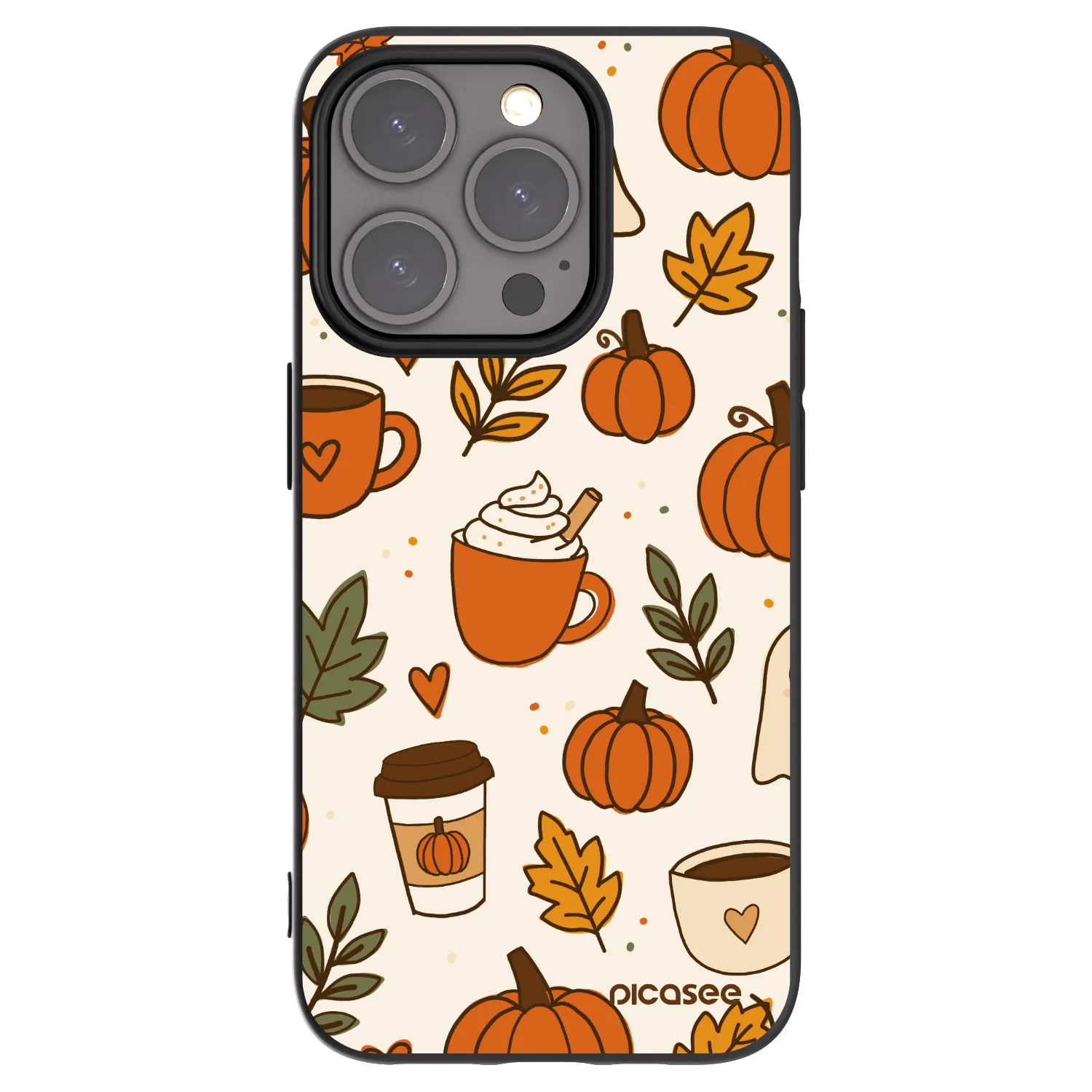 Picasee husă neagră din silicon pentru Apple iPhone 15 Pro - Fall vibes