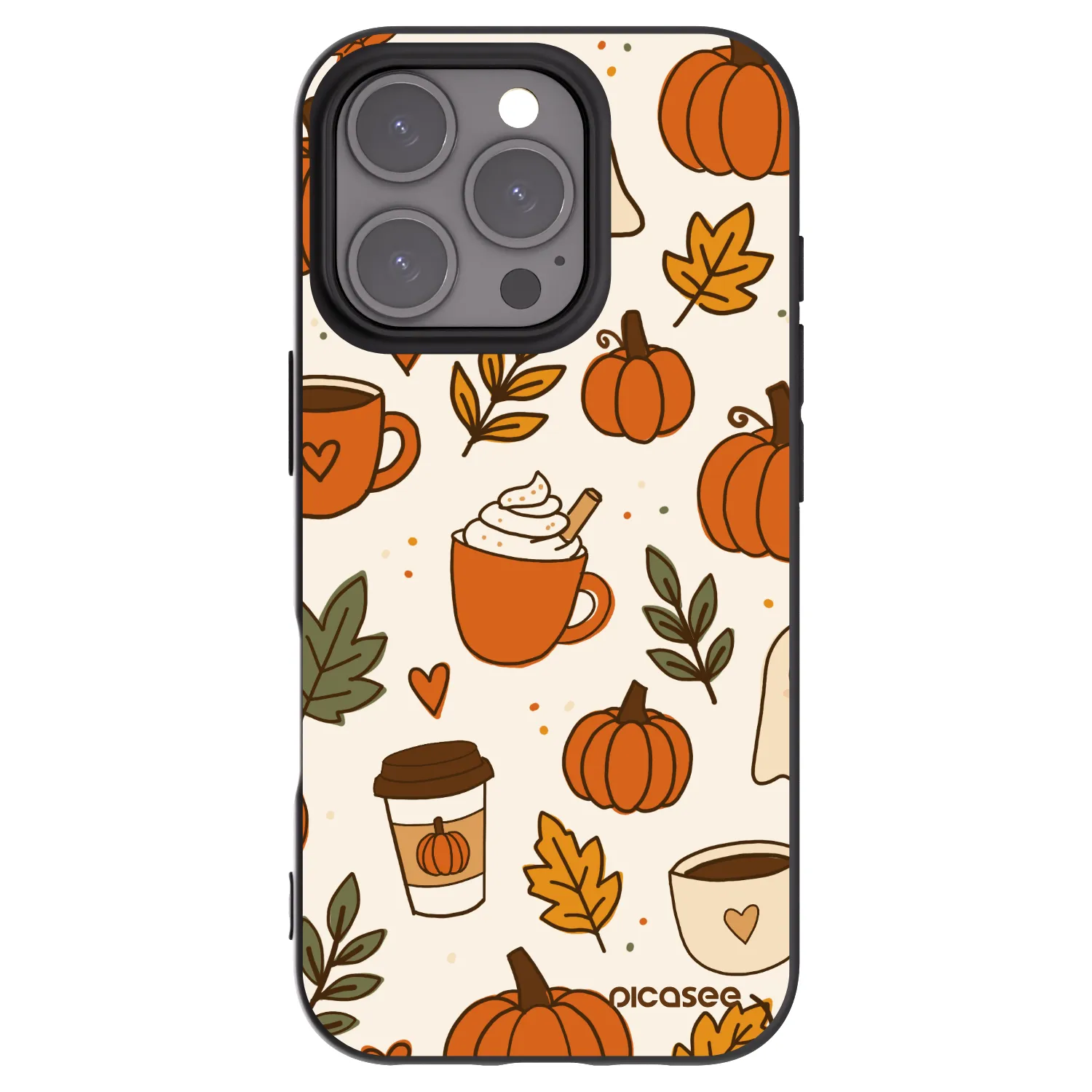 Picasee husă neagră din silicon pentru Apple iPhone 16 Pro - Fall vibes