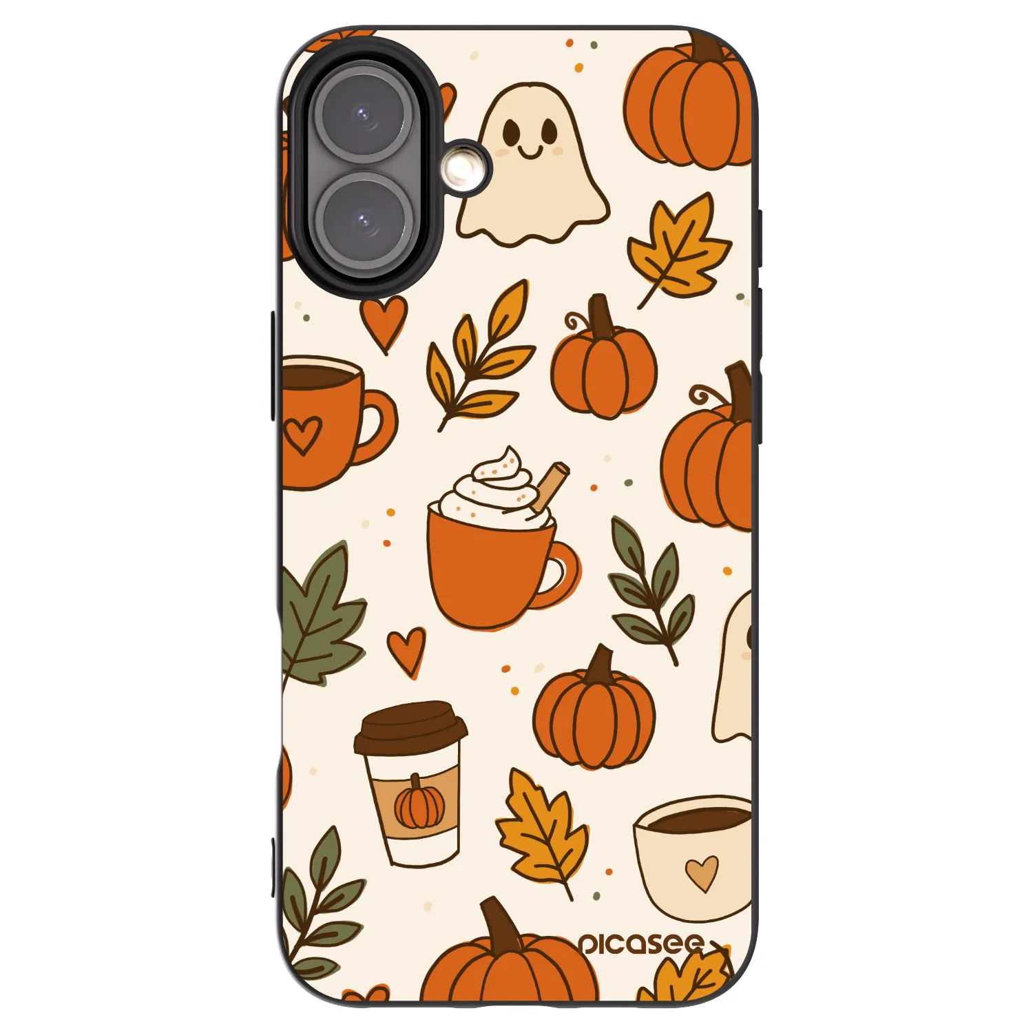 Picasee husă neagră din silicon pentru Apple iPhone 16 Plus - Fall vibes
