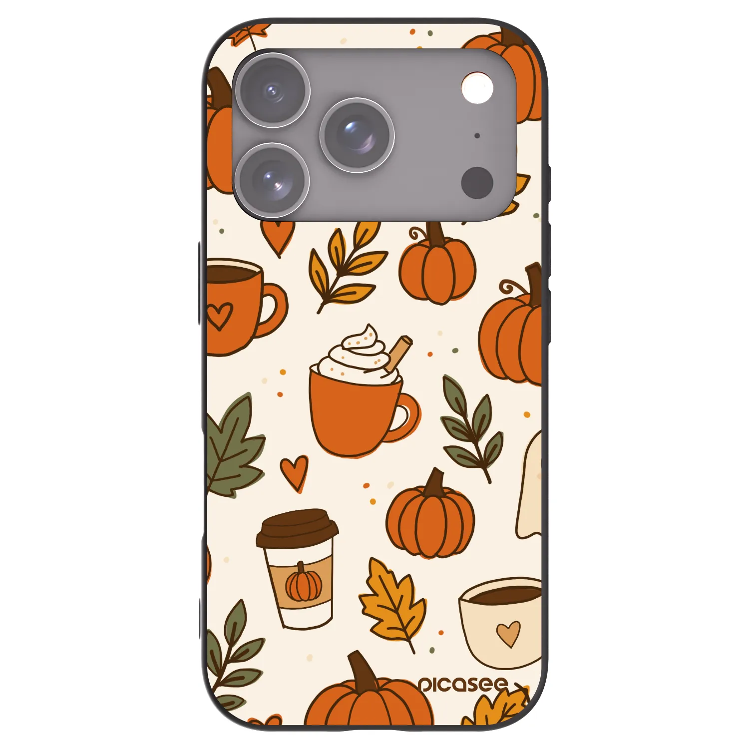 Picasee husă neagră din silicon pentru Apple iPhone 17 Pro - Fall vibes