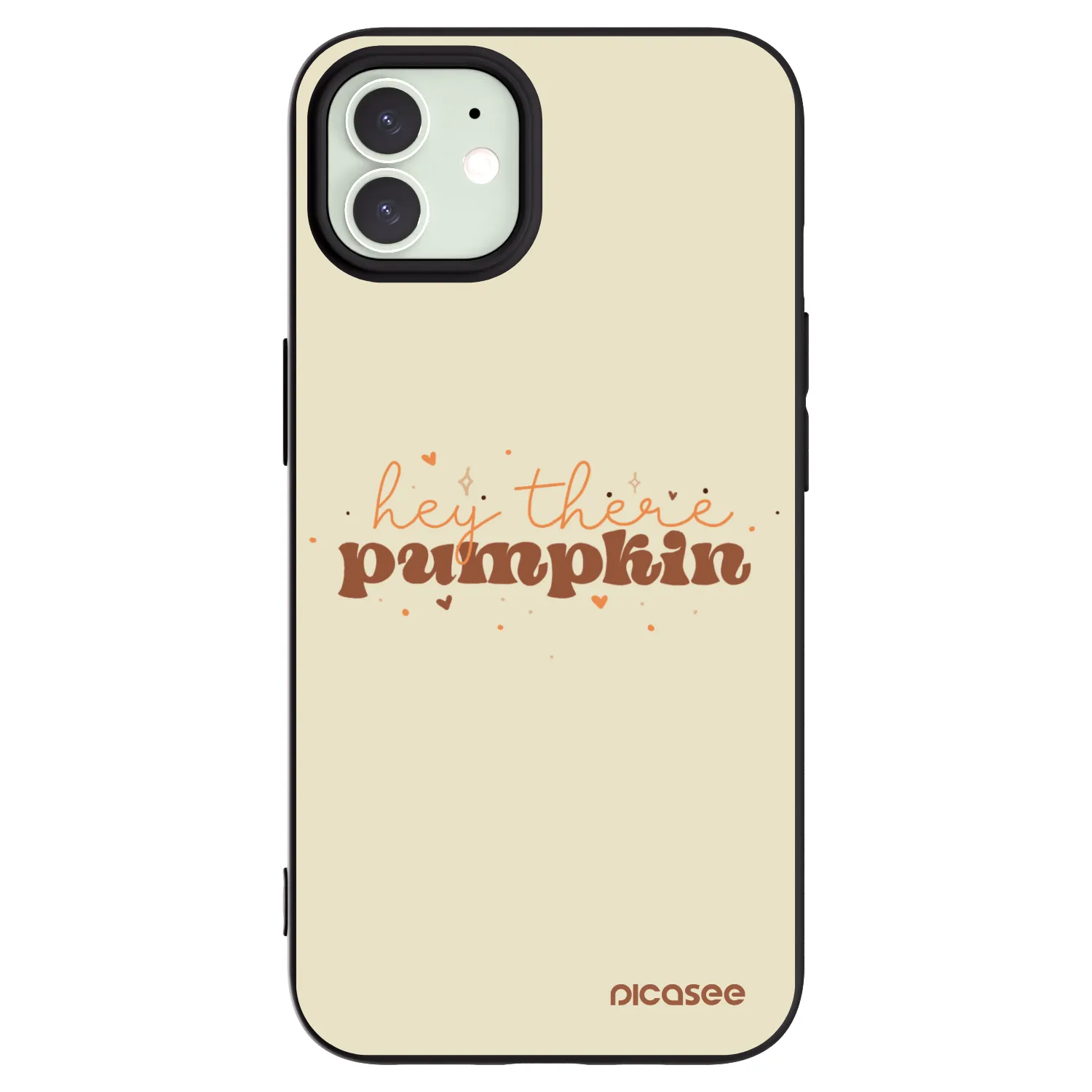 Picasee husă neagră din silicon pentru Apple iPhone 12 - Hey there pumpkin