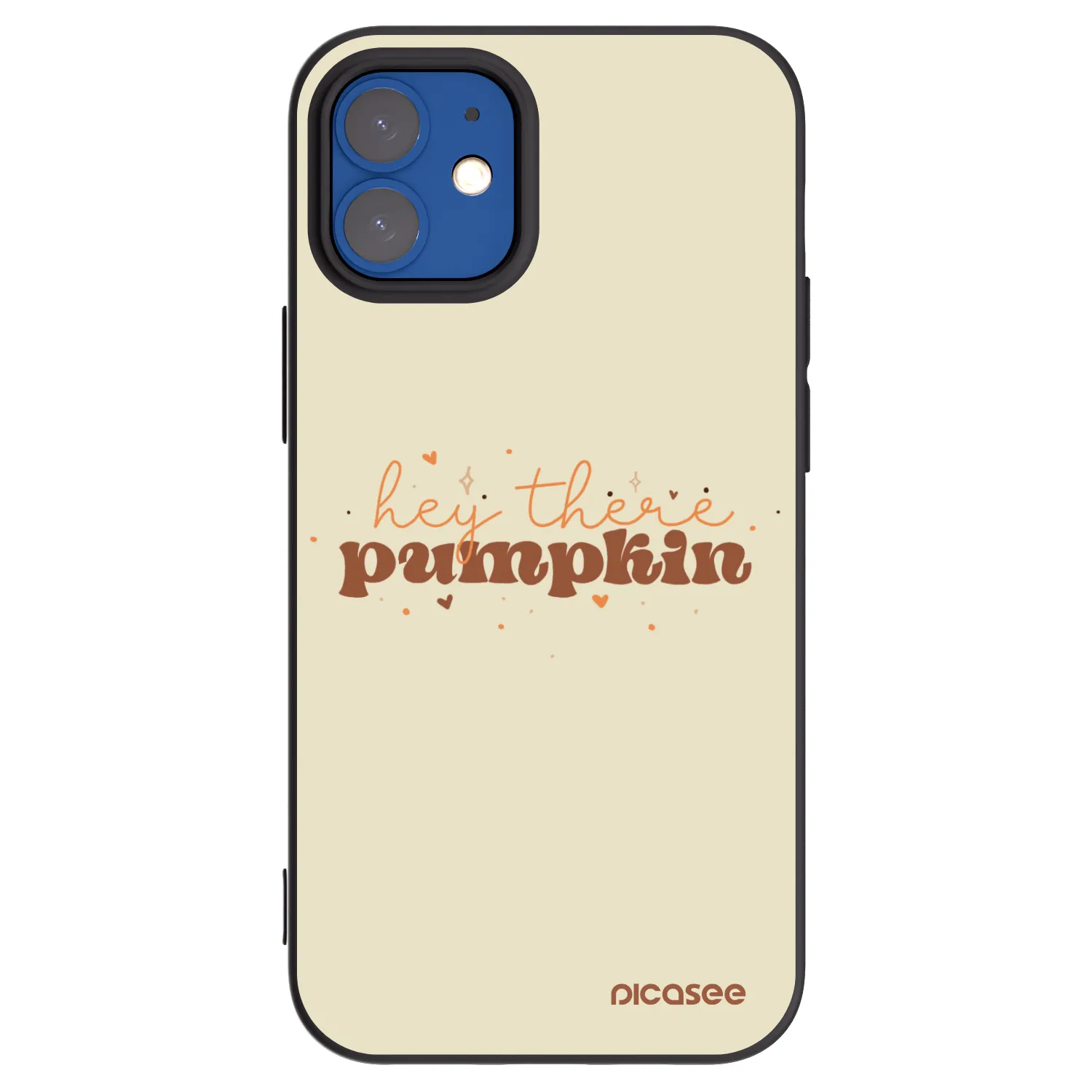 Picasee husă neagră din silicon pentru Apple iPhone 12 mini - Hey there pumpkin