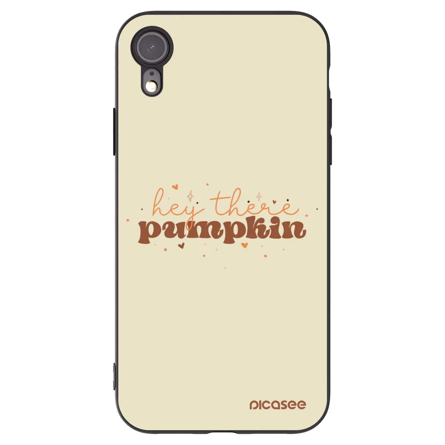 Picasee husă neagră din silicon pentru Apple iPhone XR - Hey there pumpkin