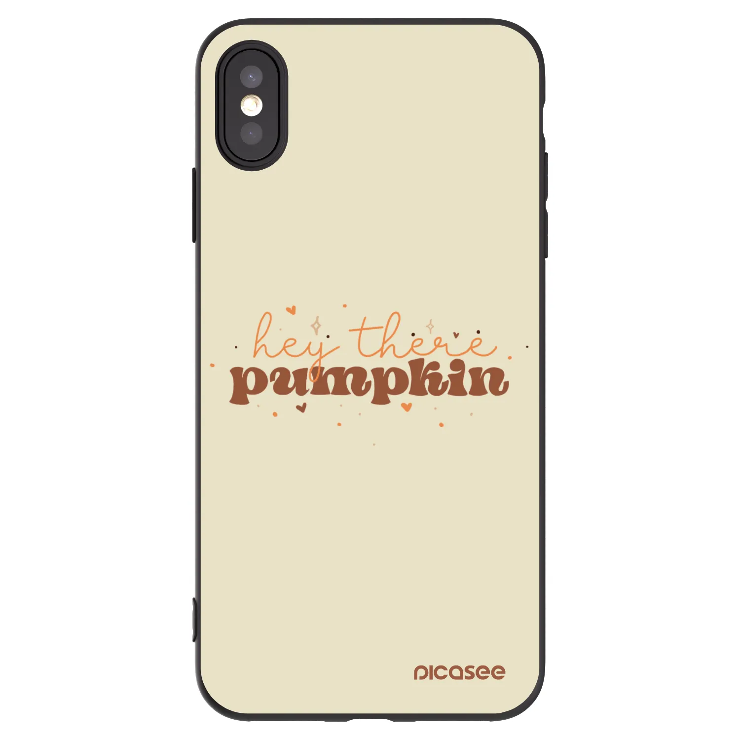 Picasee husă neagră din silicon pentru Apple iPhone XS Max - Hey there pumpkin