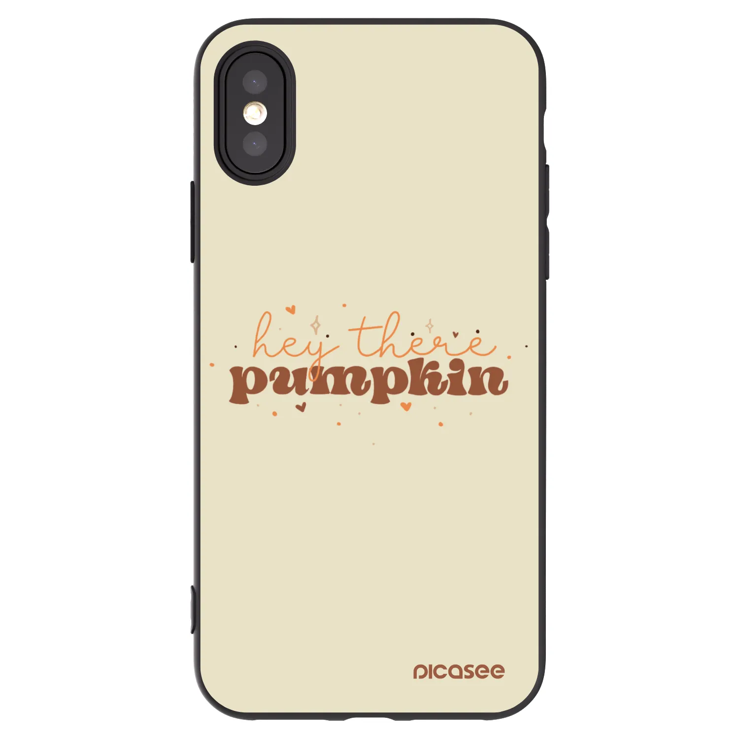 Picasee husă neagră din silicon pentru Apple iPhone X/XS - Hey there pumpkin
