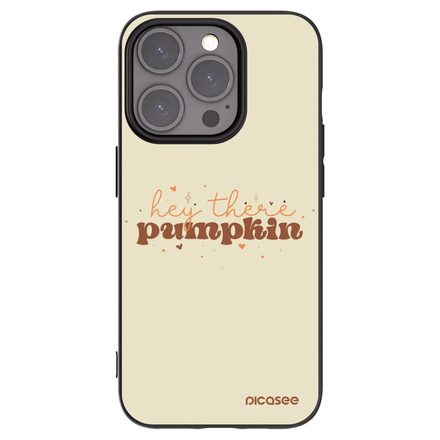 Picasee husă neagră din silicon pentru Apple iPhone 15 Pro - Hey there pumpkin