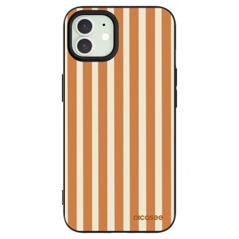 Picasee husă neagră din silicon pentru Apple iPhone 12 - Orange lines