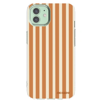 Picasee husă transparentă din silicon pentru Apple iPhone 12 - Orange lines