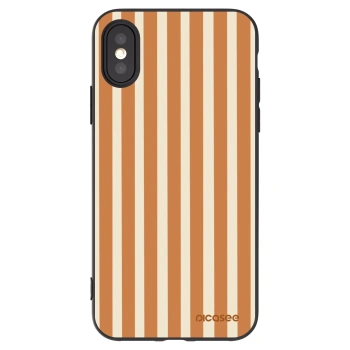 Picasee husă neagră din silicon pentru Apple iPhone X/XS - Orange lines