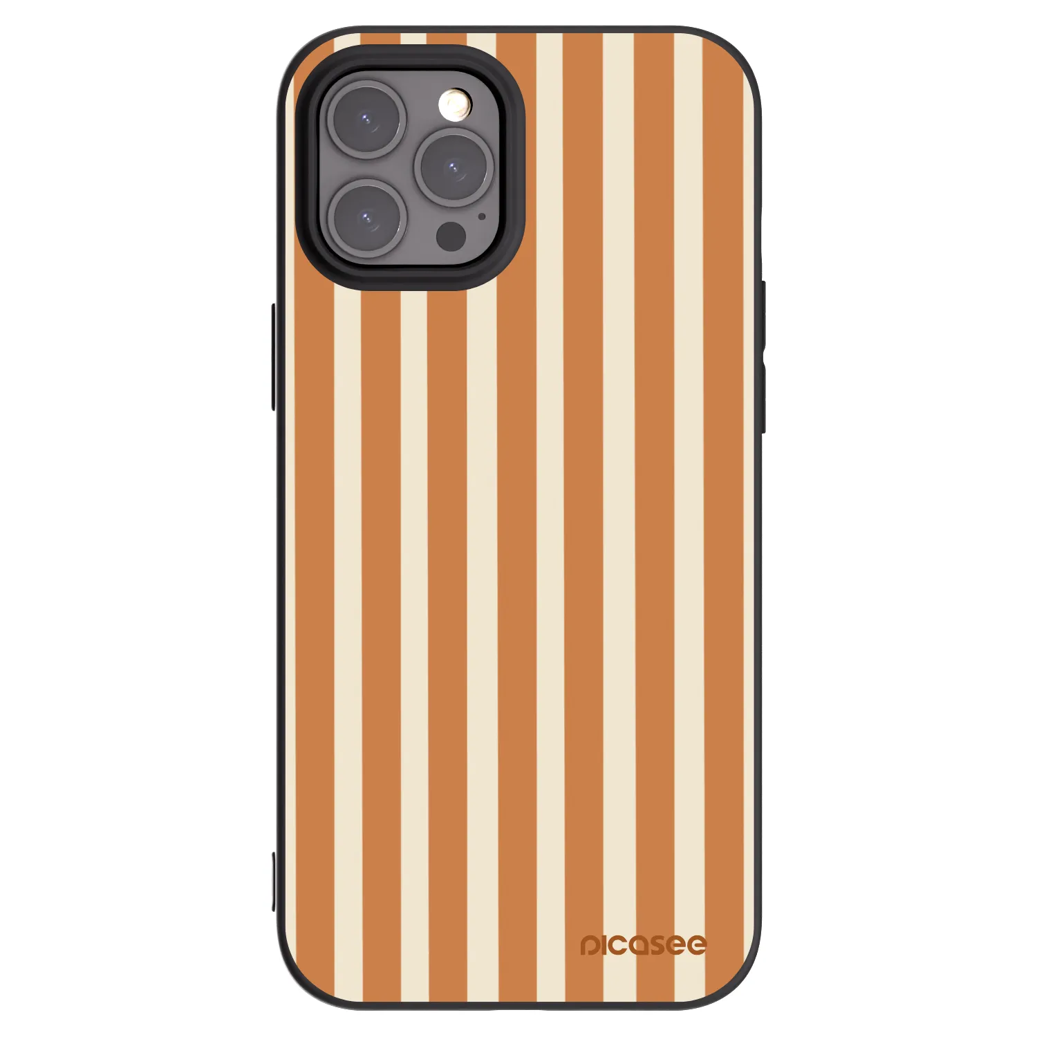 Picasee husă neagră din silicon pentru Apple iPhone 12 Pro Max - Orange lines