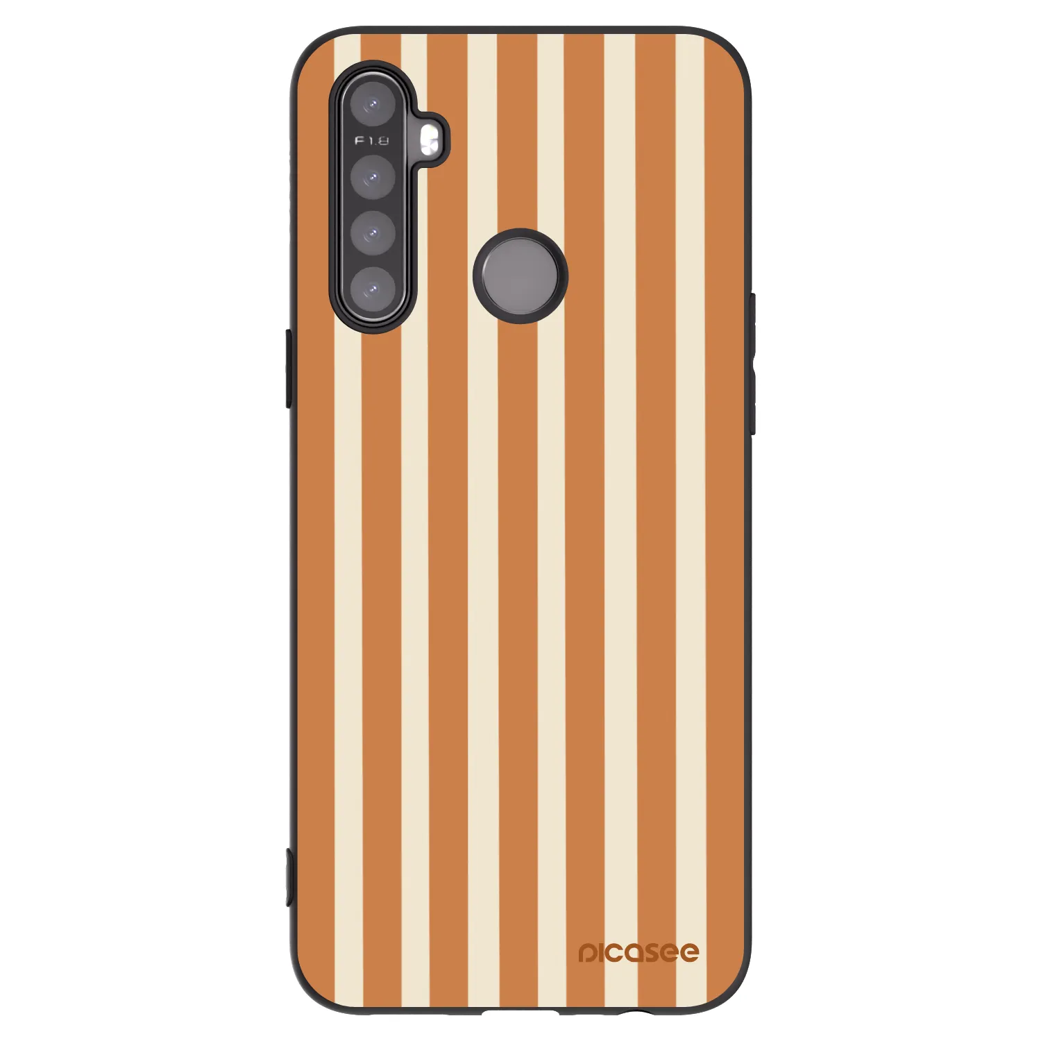Picasee husă neagră din silicon pentru Realme 6i - Orange lines