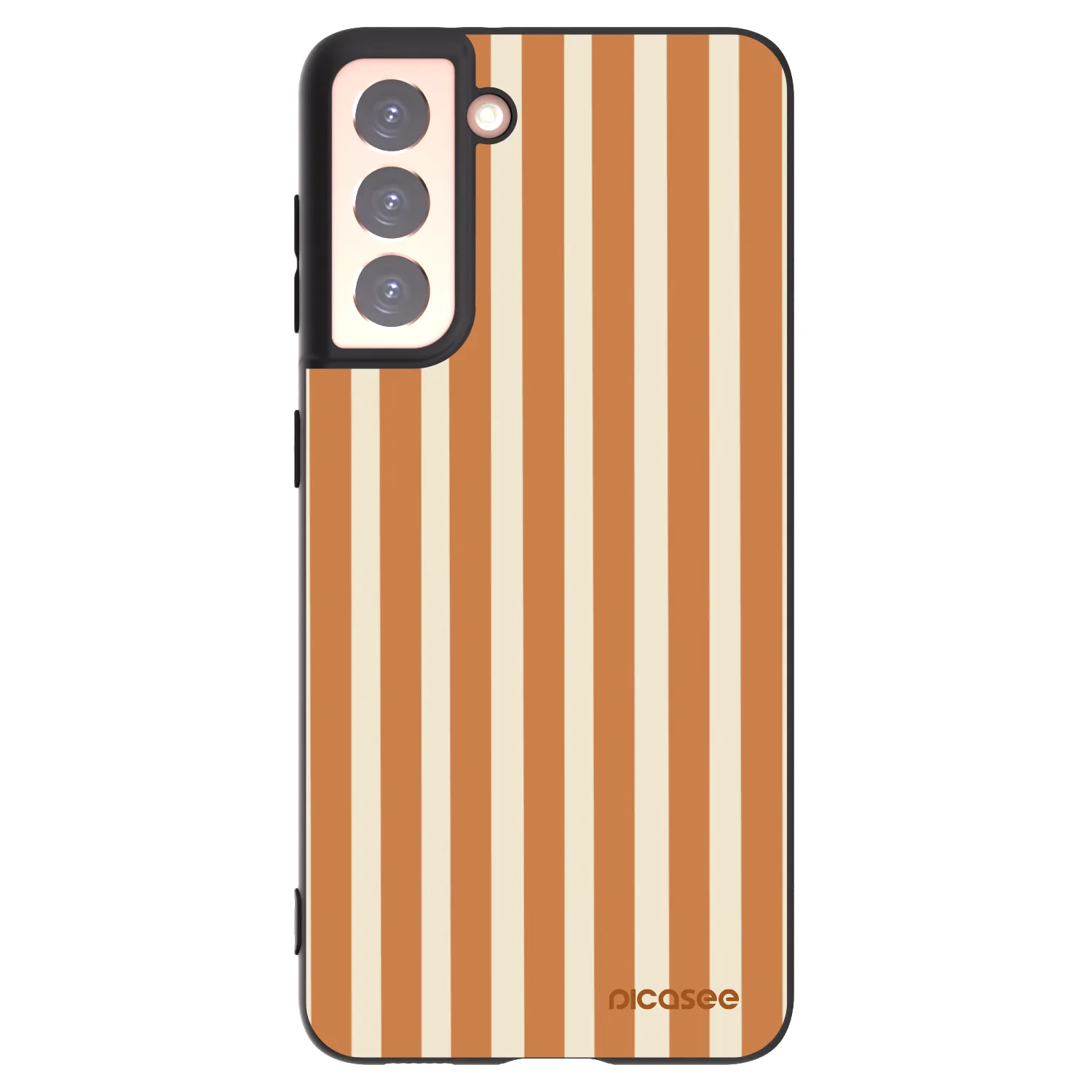 Picasee husă neagră din silicon pentru Samsung Galaxy S21 5G G991B - Orange lines