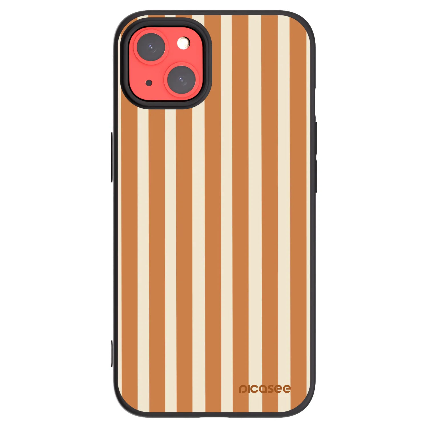 Picasee husă neagră din silicon pentru Apple iPhone 13 - Orange lines