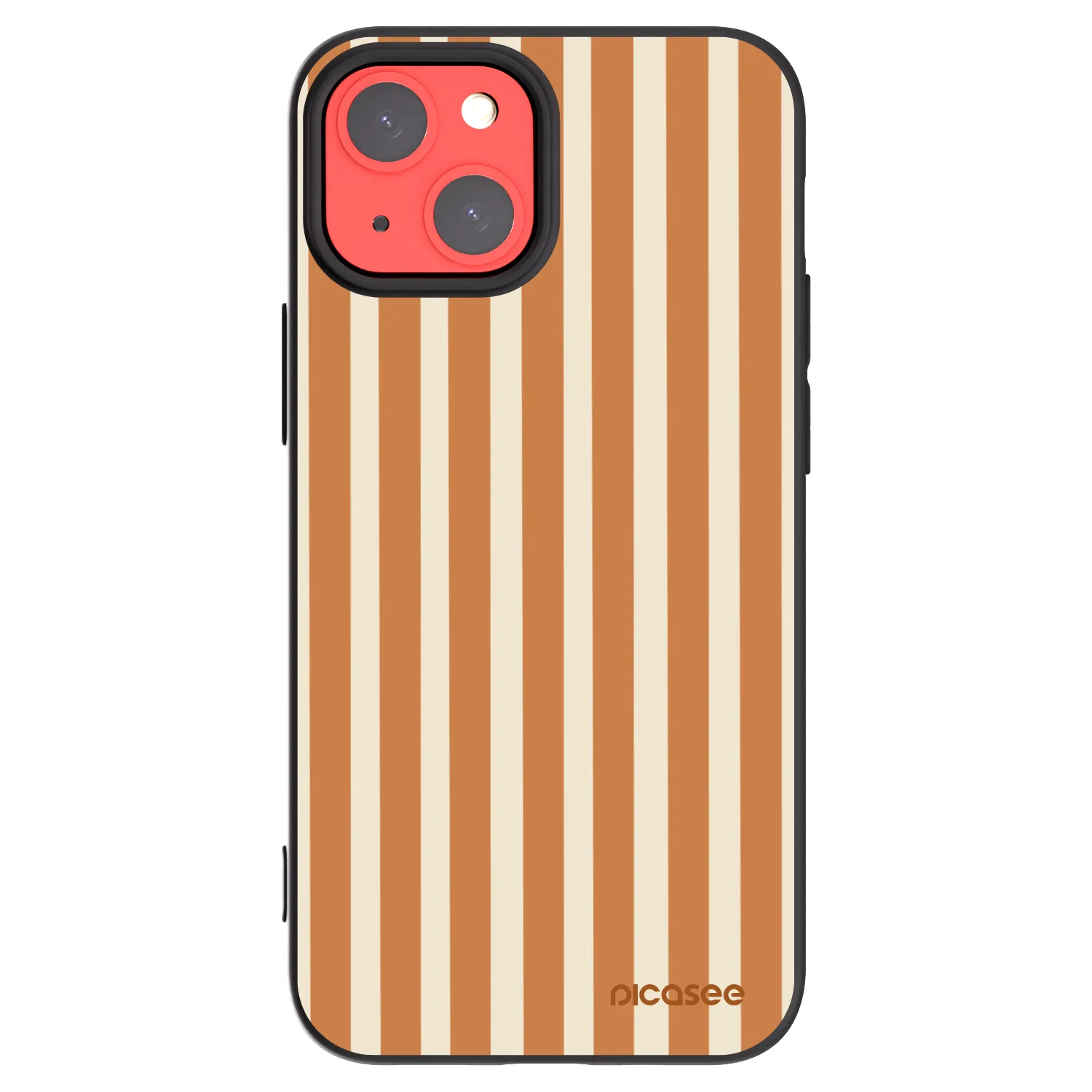 Picasee husă neagră din silicon pentru Apple iPhone 13 mini - Orange lines